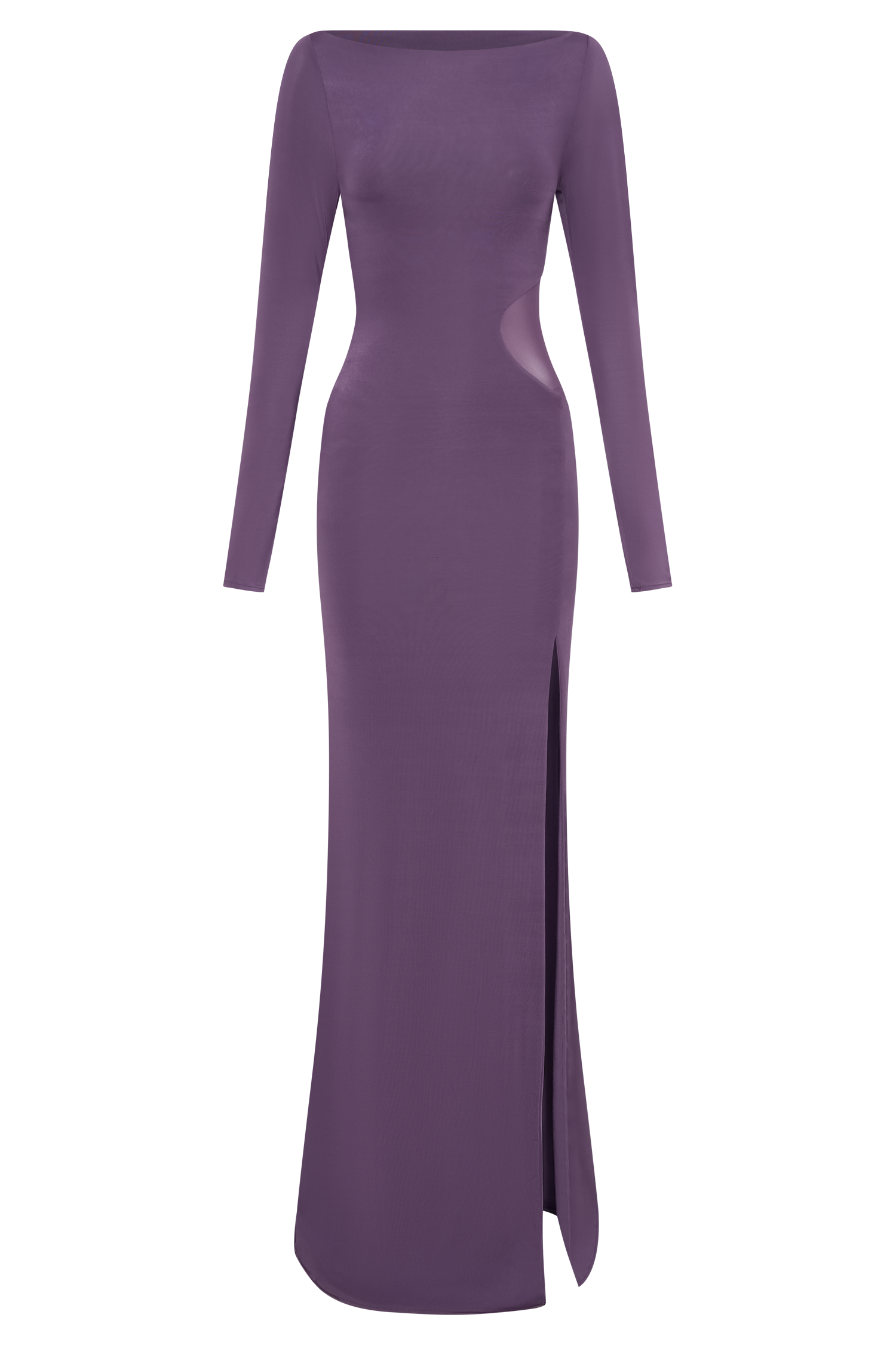 Megan Slinky And Mesh Maxi Dress - Purple - Image 8