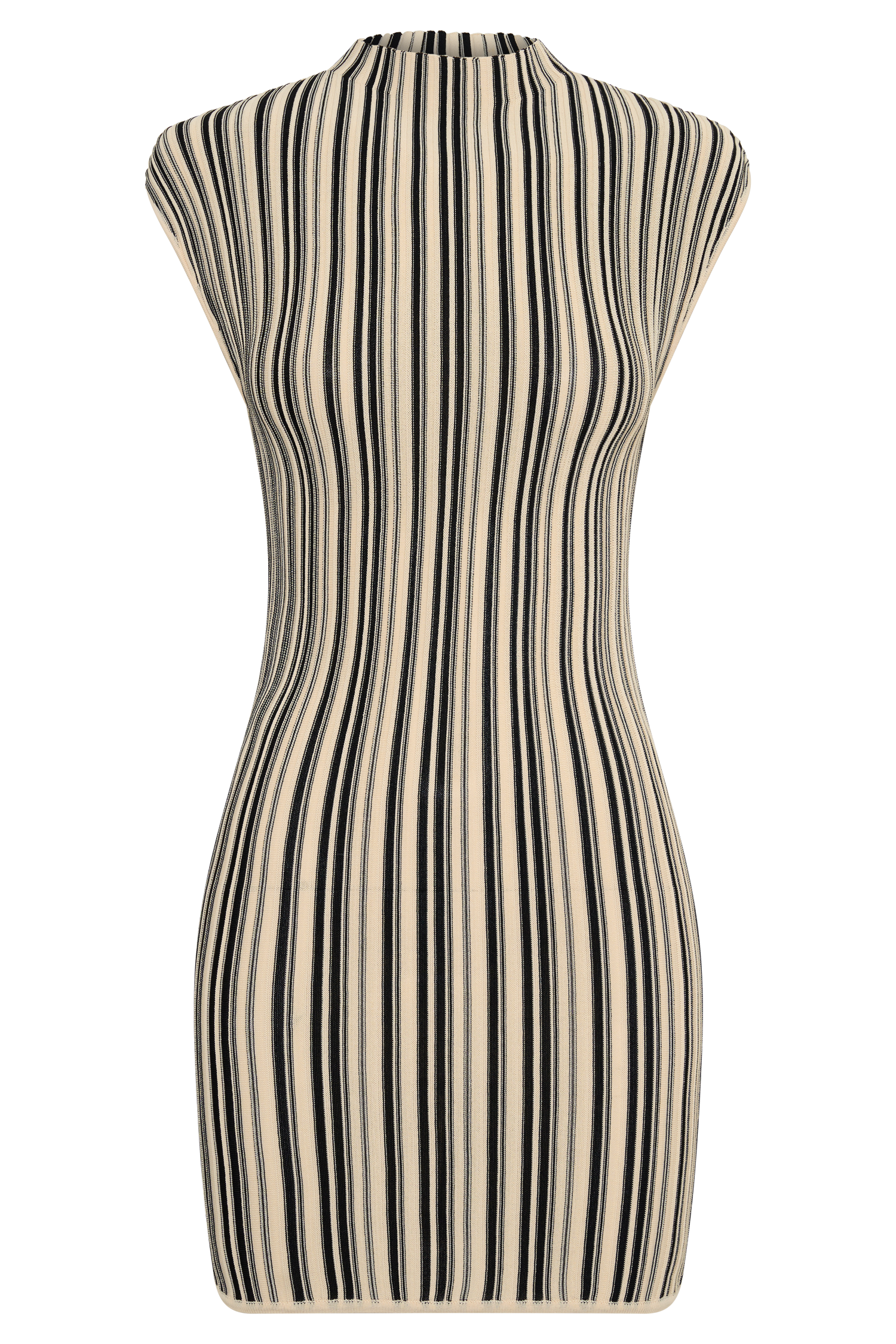 Meggie Striped Sleeveless Mini Dress - Black/Ivory - Image 9