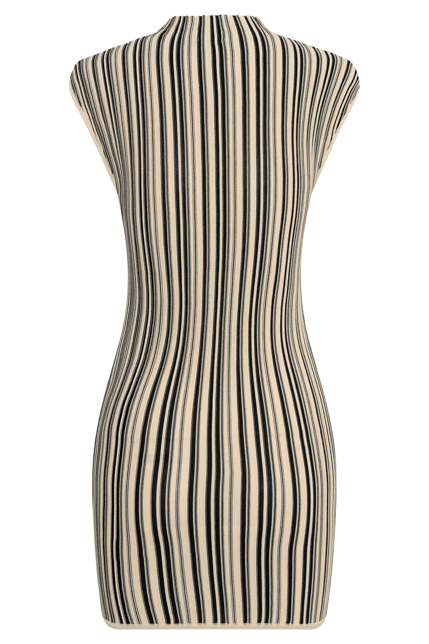 Meggie Striped Sleeveless Mini Dress - Black/Ivory - Image 8