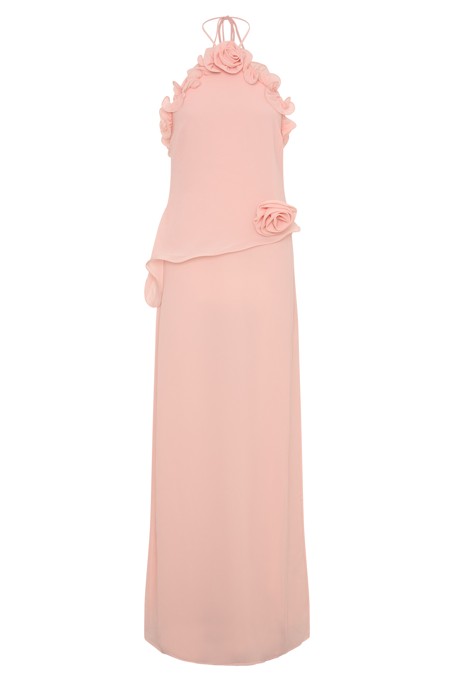 Melissa Chiffon Flower Maxi Dress - Baby Pink - Image 9