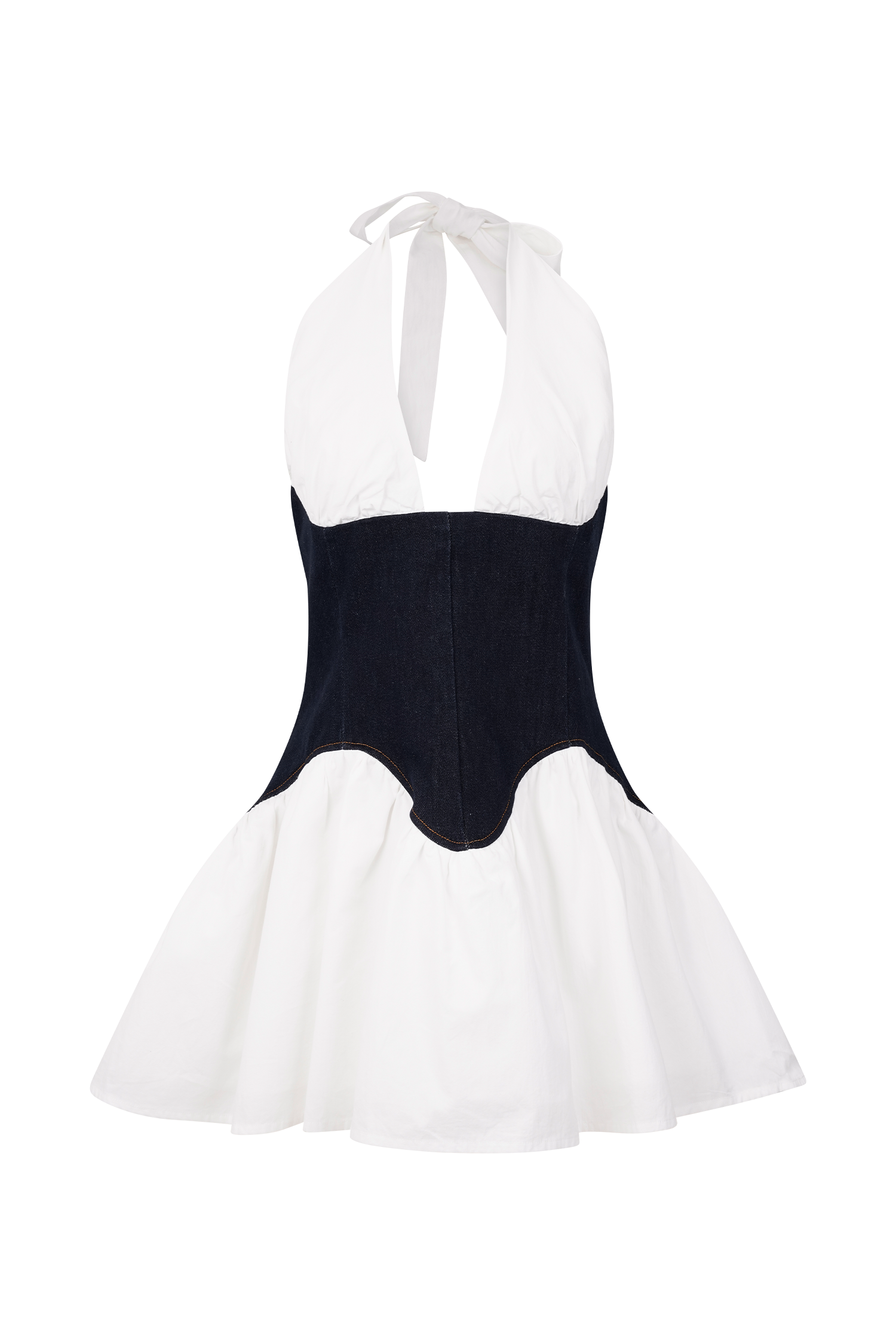 Merlyn Denim Cotton Mini Dress - Indigo Blue - Image 9