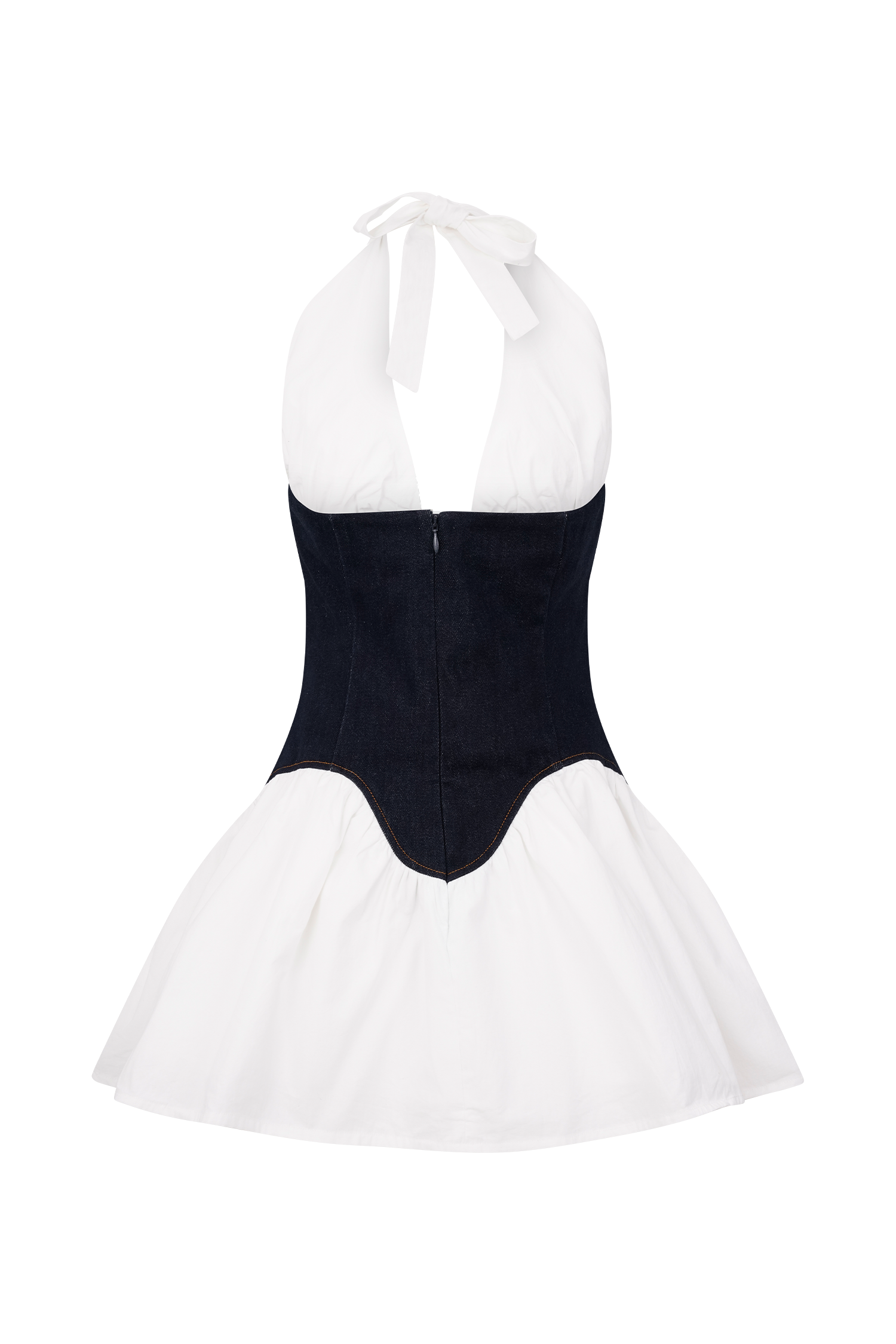 Merlyn Denim Cotton Mini Dress - Indigo Blue - Image 8