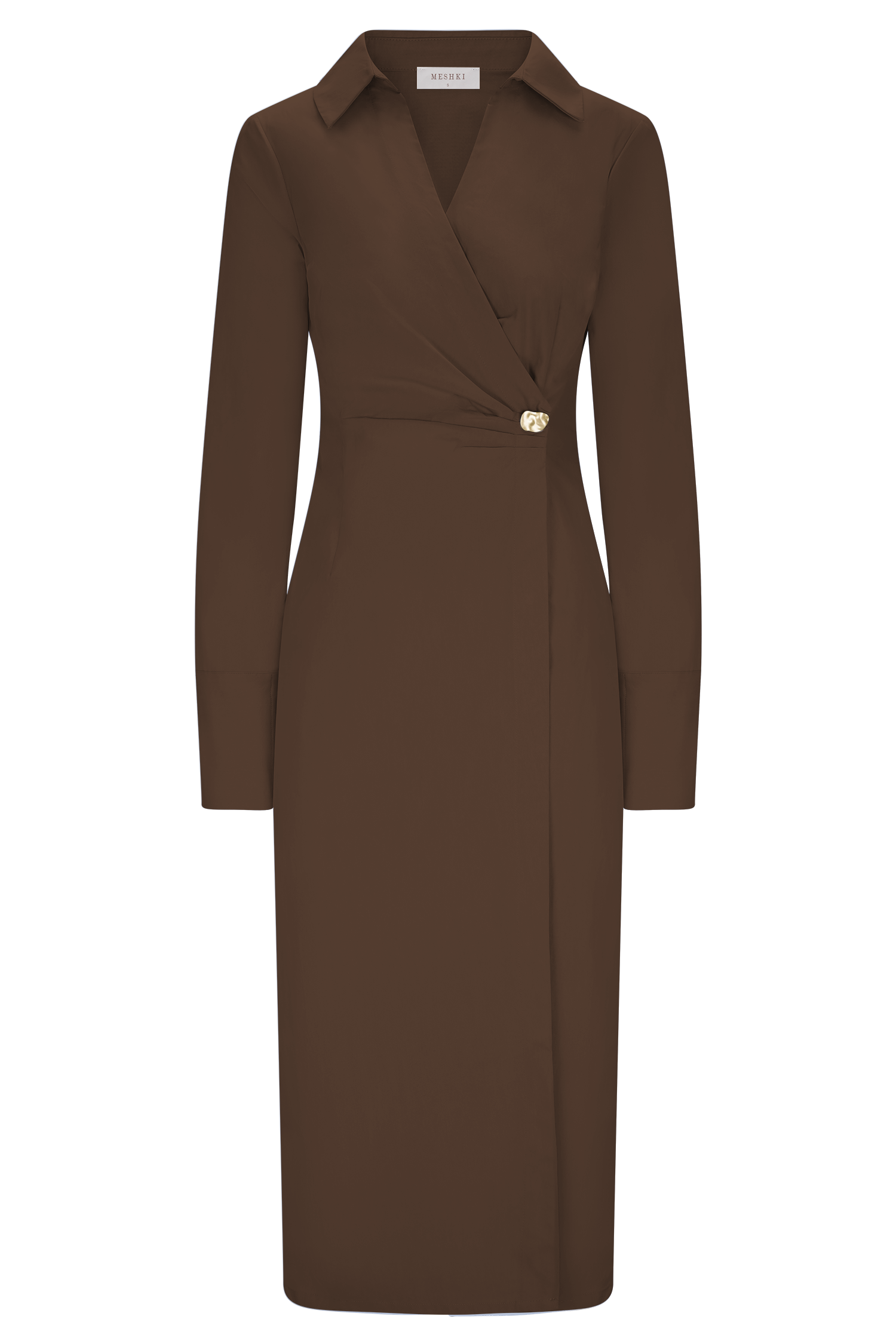 Mikaila Asymmetric Shirt Dress - Dark Chocolate - Image 9