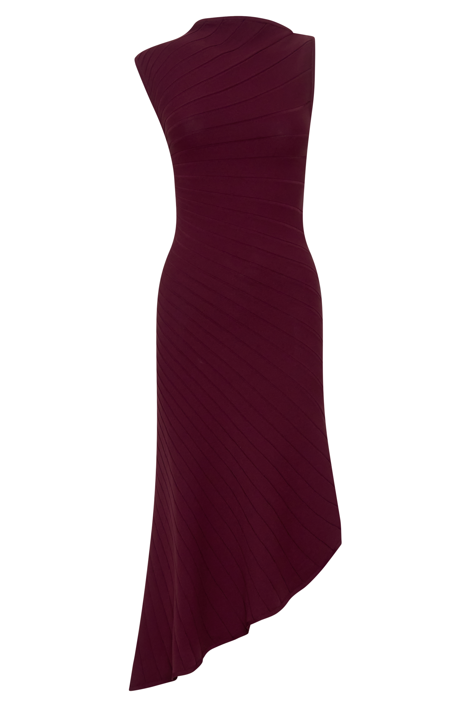 Milasandra Pleated Knit Dress - Plum - Image 13