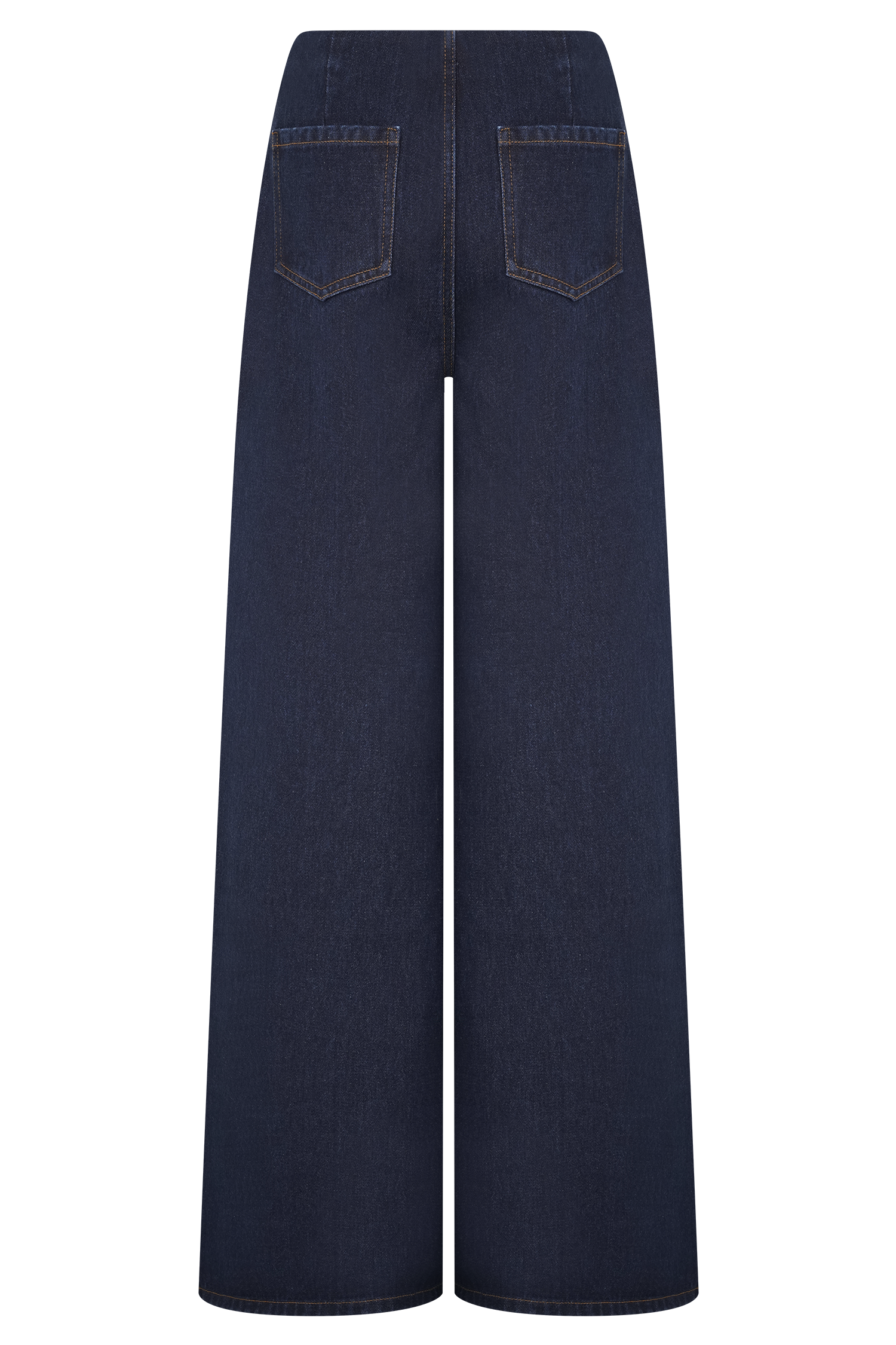 Miranda Faux Suede Belted Denim Wide Leg Jeans - Indigo Blue - Image 8