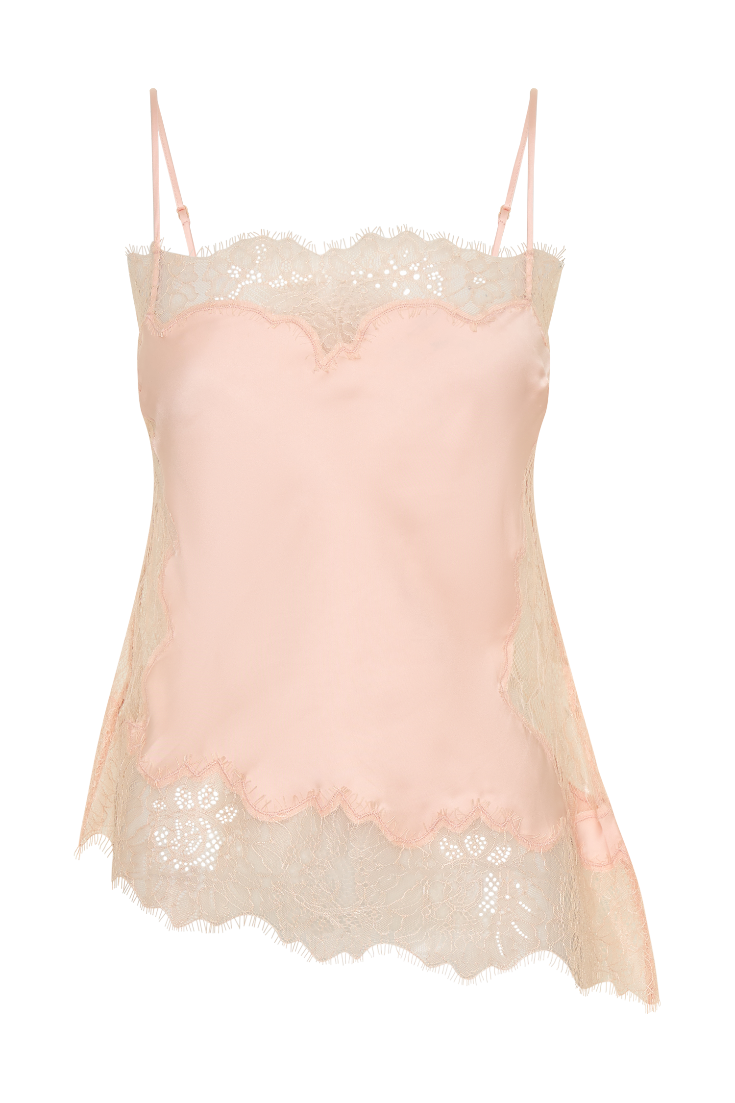 Miriam Satin & Lace Camisole - Peach - Image 14