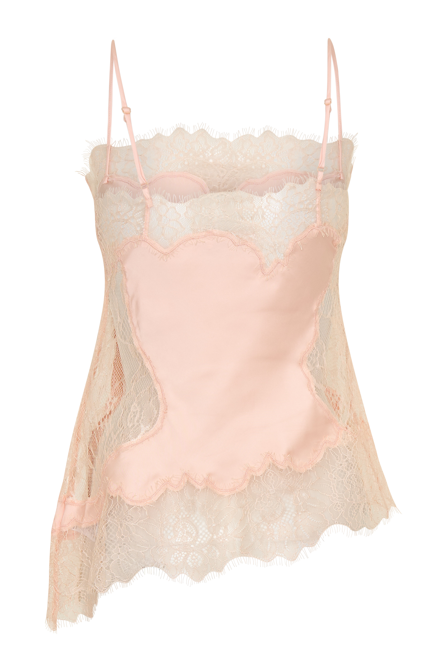 Miriam Satin & Lace Camisole - Peach - Image 13