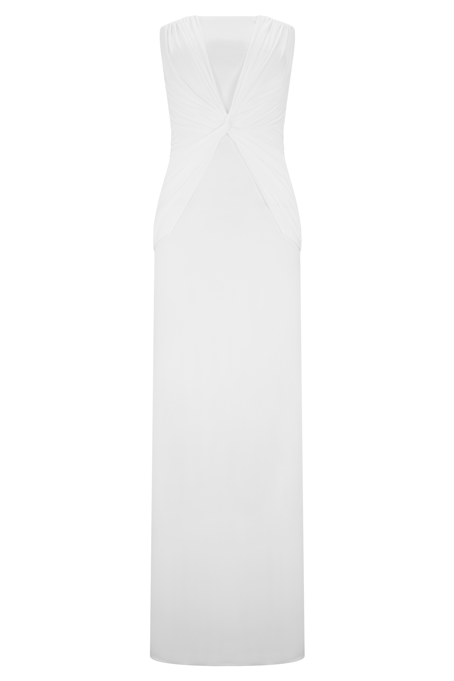 Mirren Strapless Slinky Maxi Dress - White - Image 7