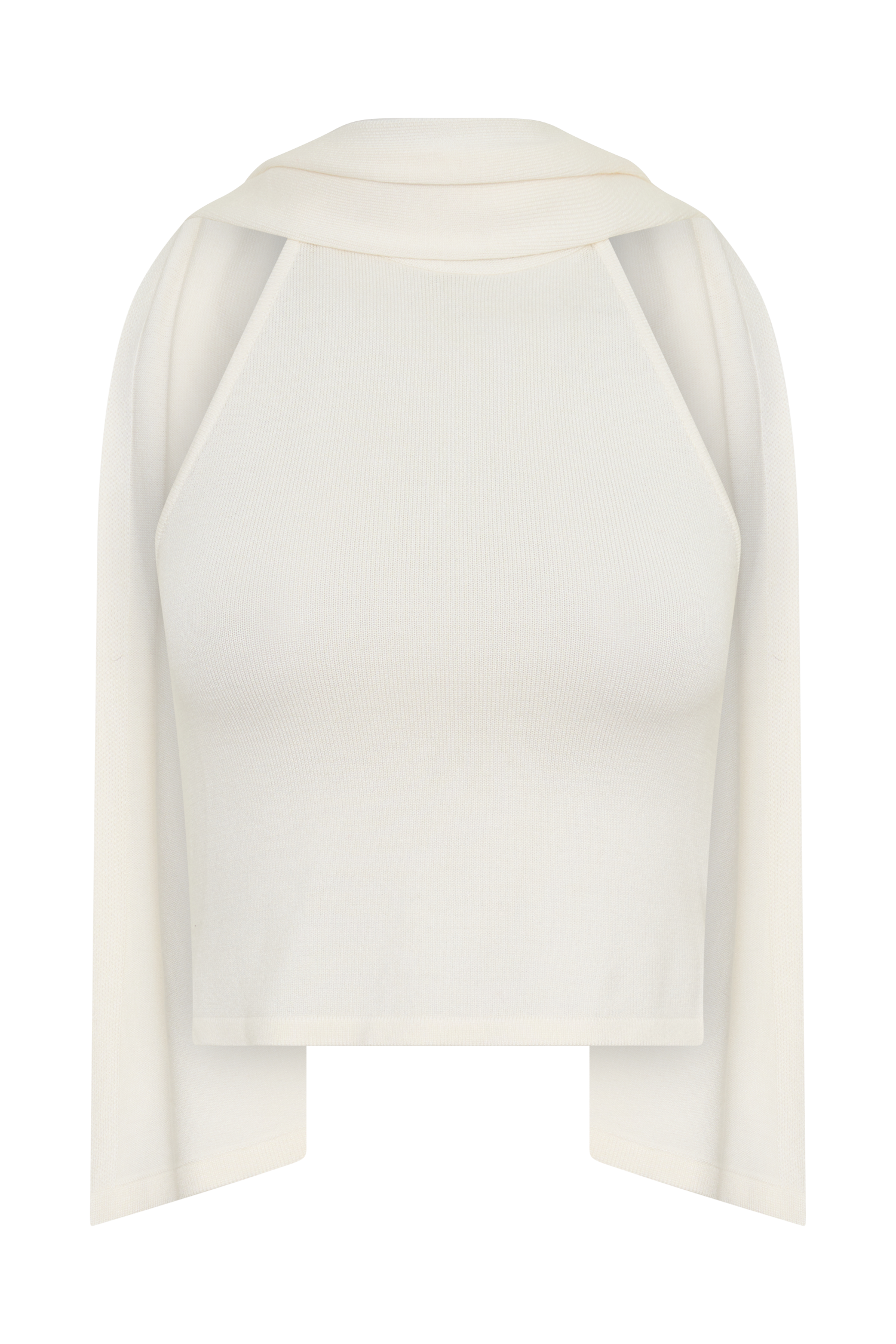Misty Halter Backless Knit Top - Ivory - Image 11