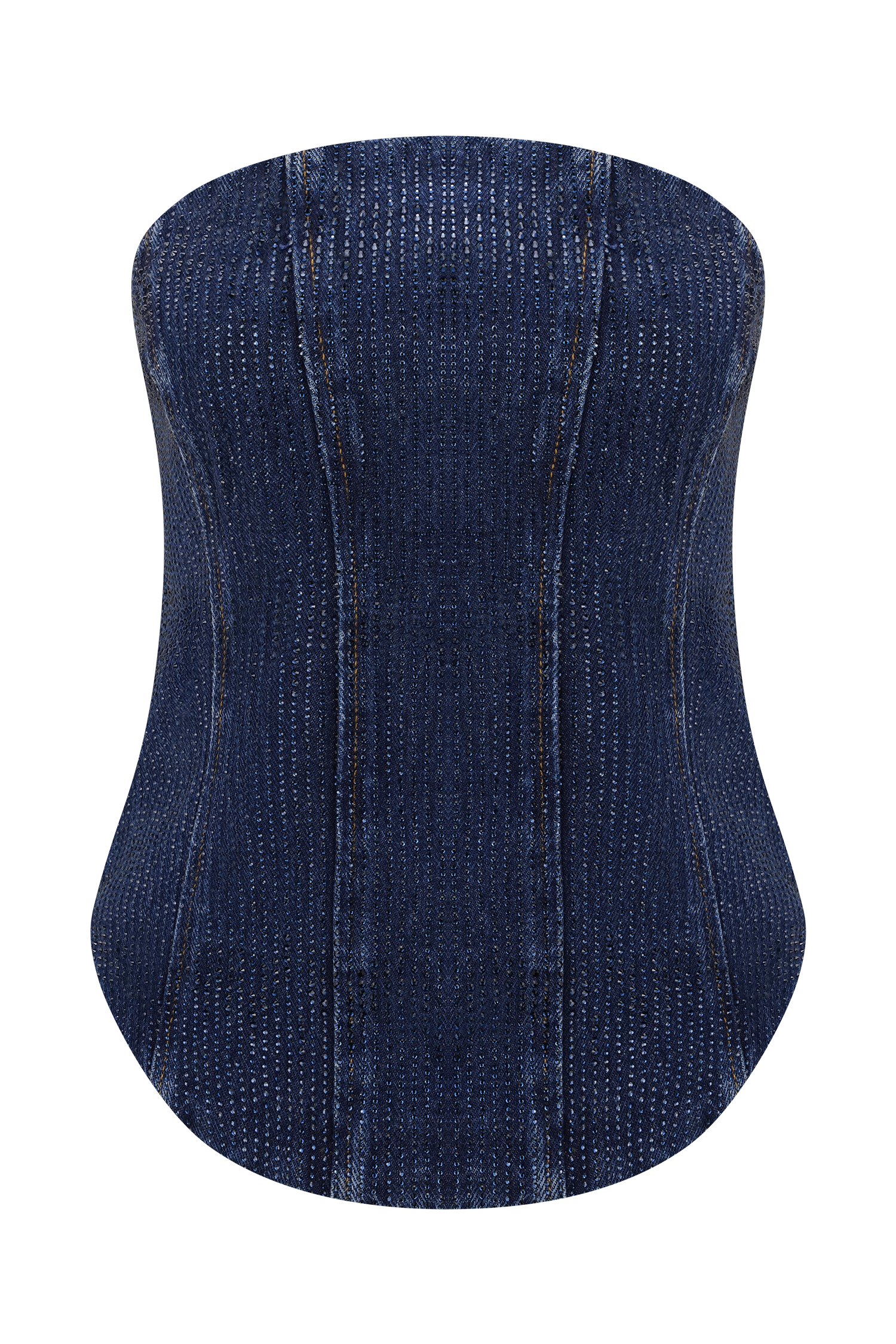 Monte Strapless Diamante Denim Corset - Midnight Blue - Image 11