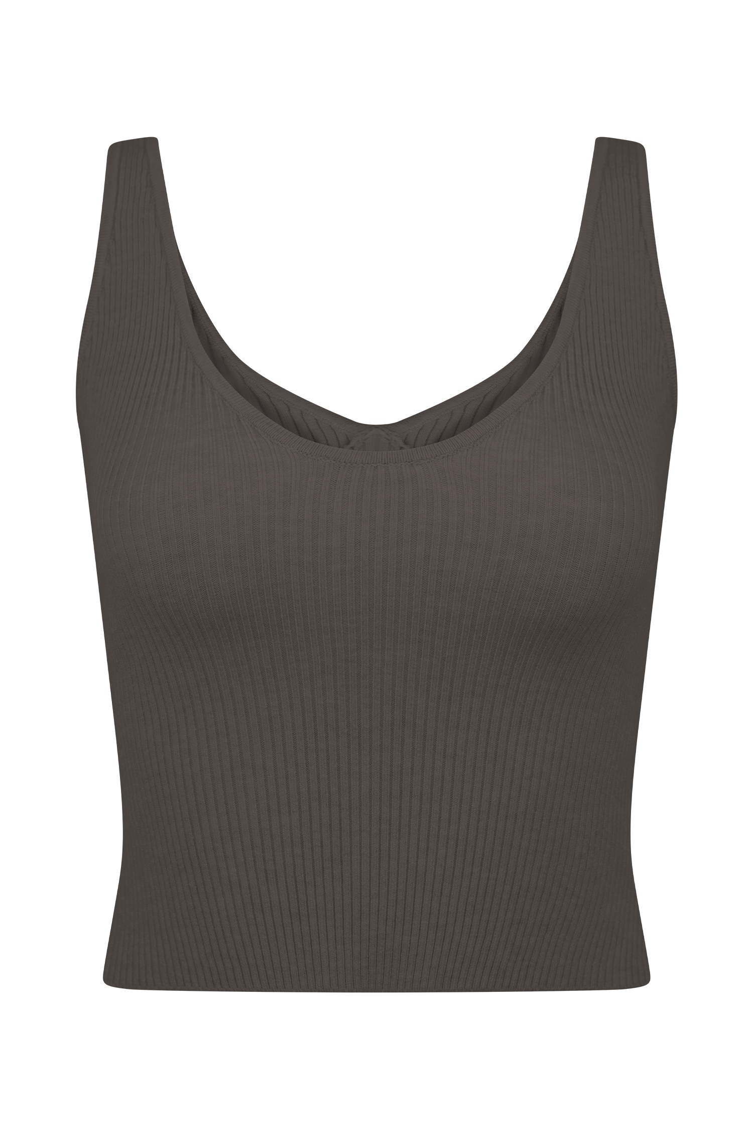 Natalya Ribbed Knit Cami Top - Dark Chocolate - Image 8