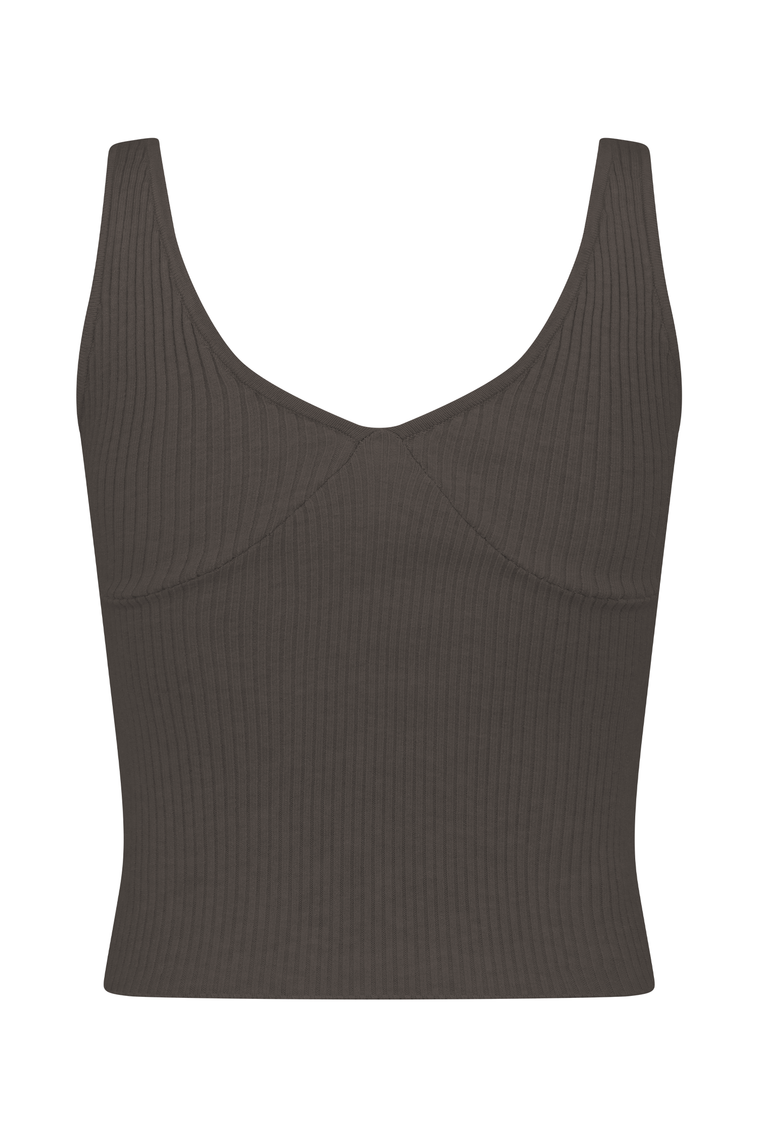 Natalya Ribbed Knit Cami Top - Dark Chocolate - Image 9