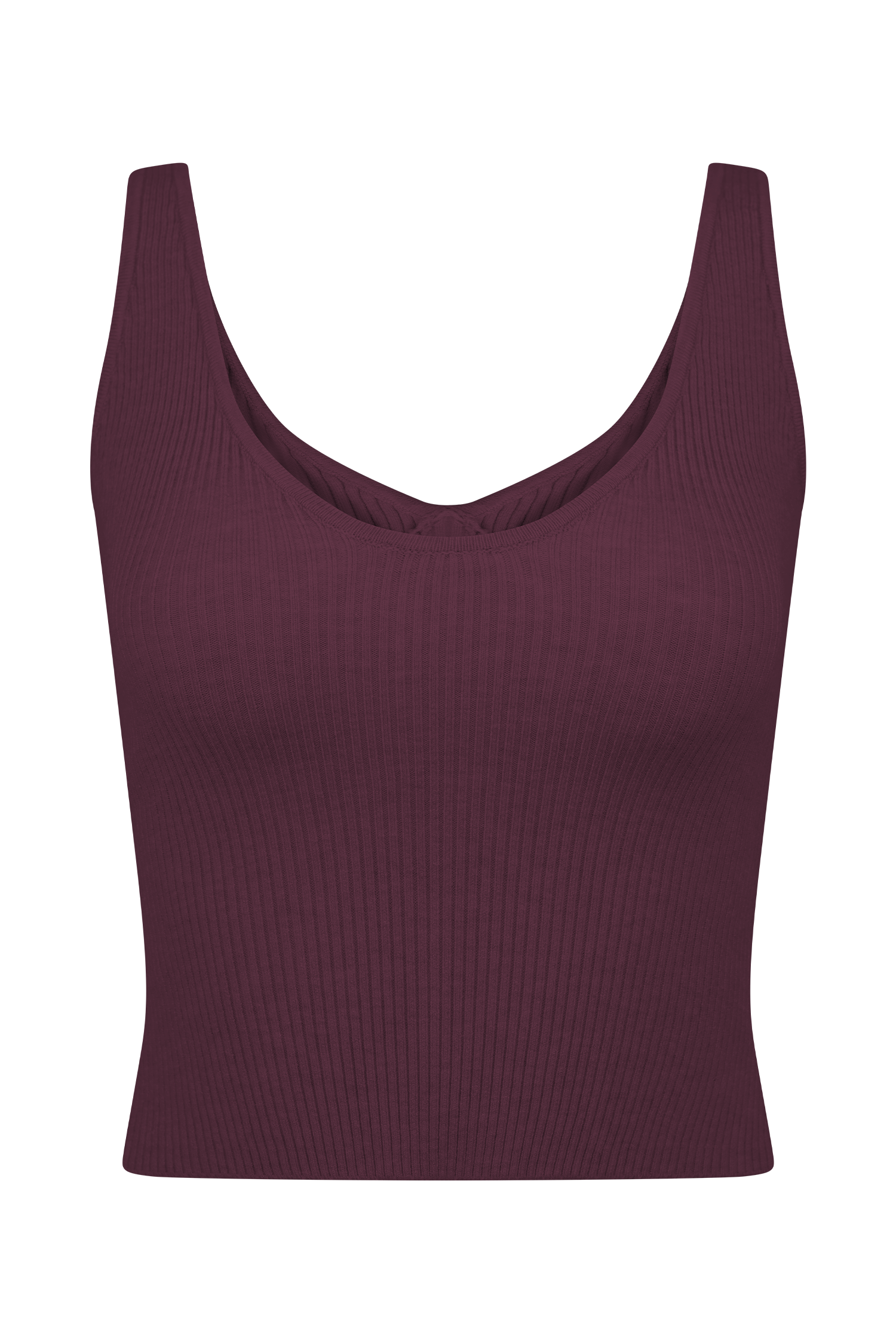 Natalya Ribbed Knit Cami Top - Merlot - Image 6