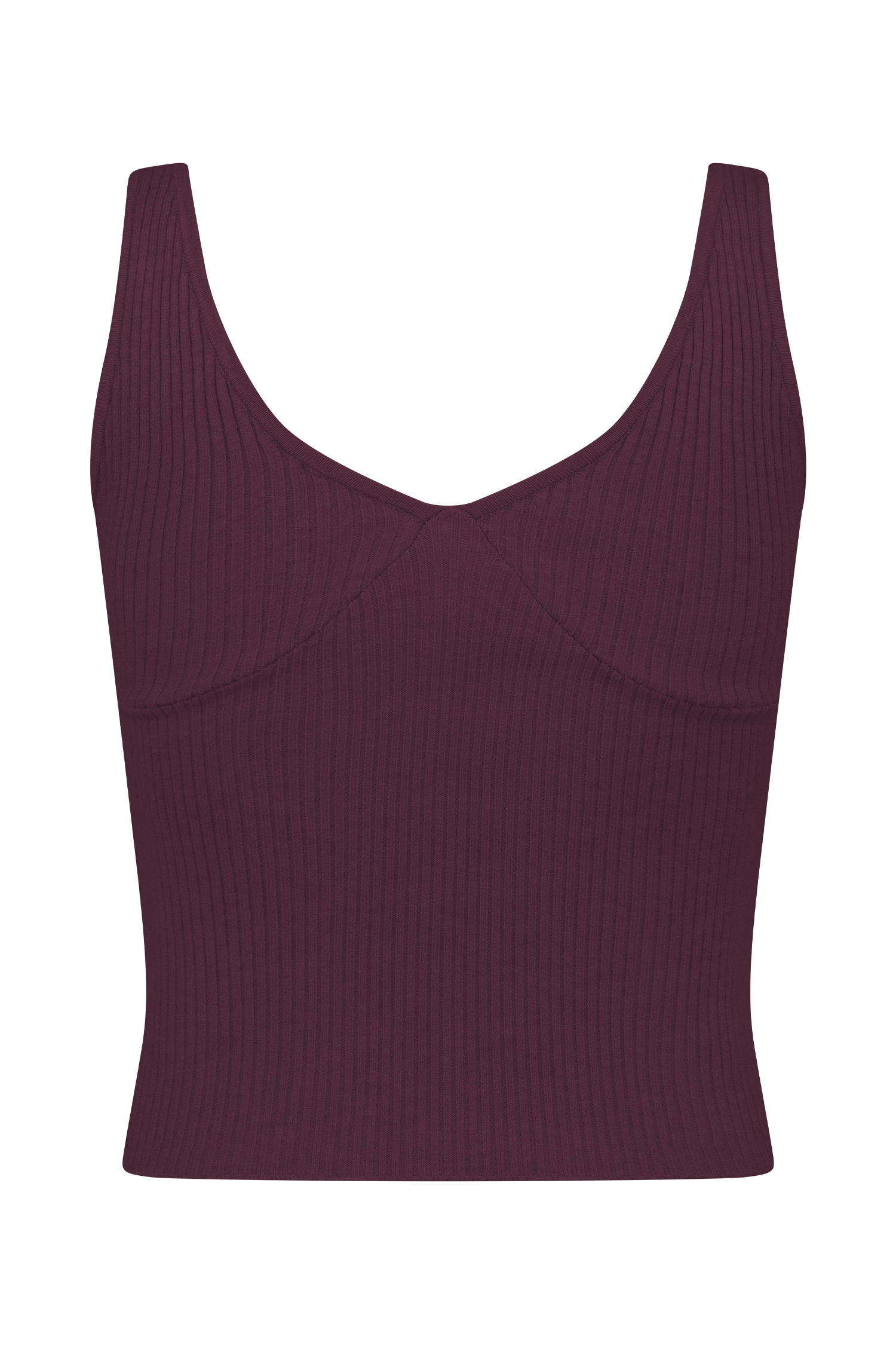 Natalya Ribbed Knit Cami Top - Merlot - Image 7