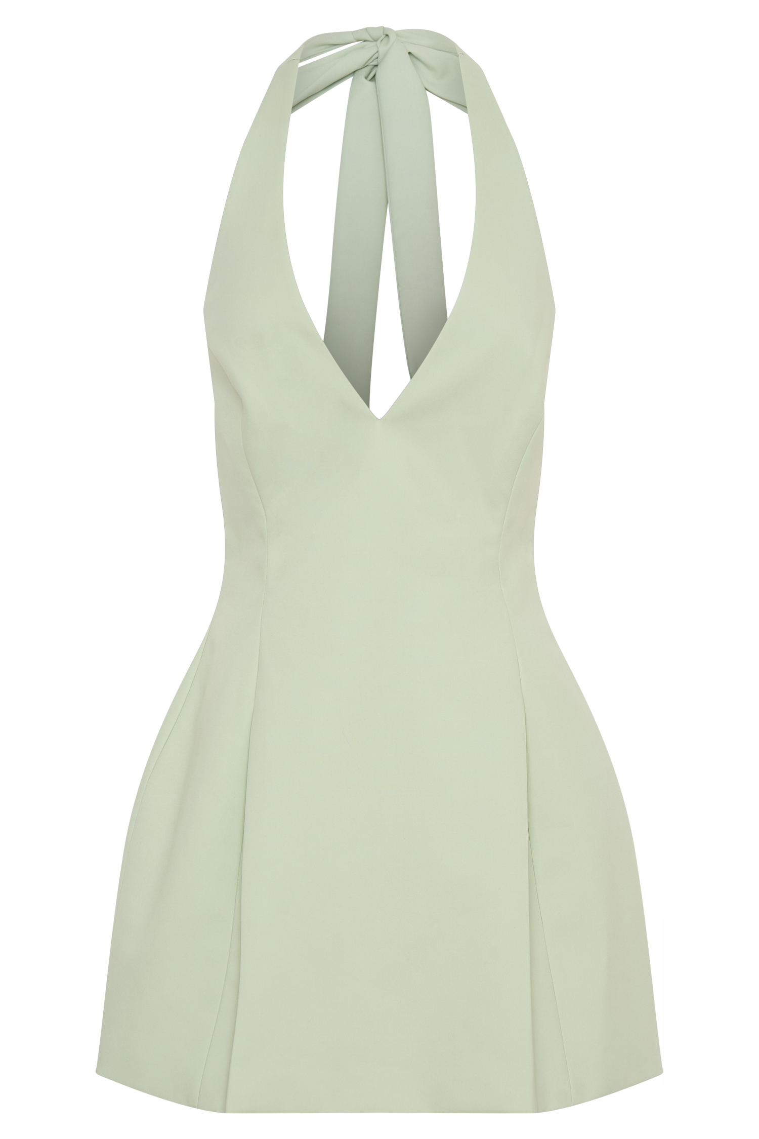 Nelly Halter Neck Cotton Mini Dress - Sage - Image 9