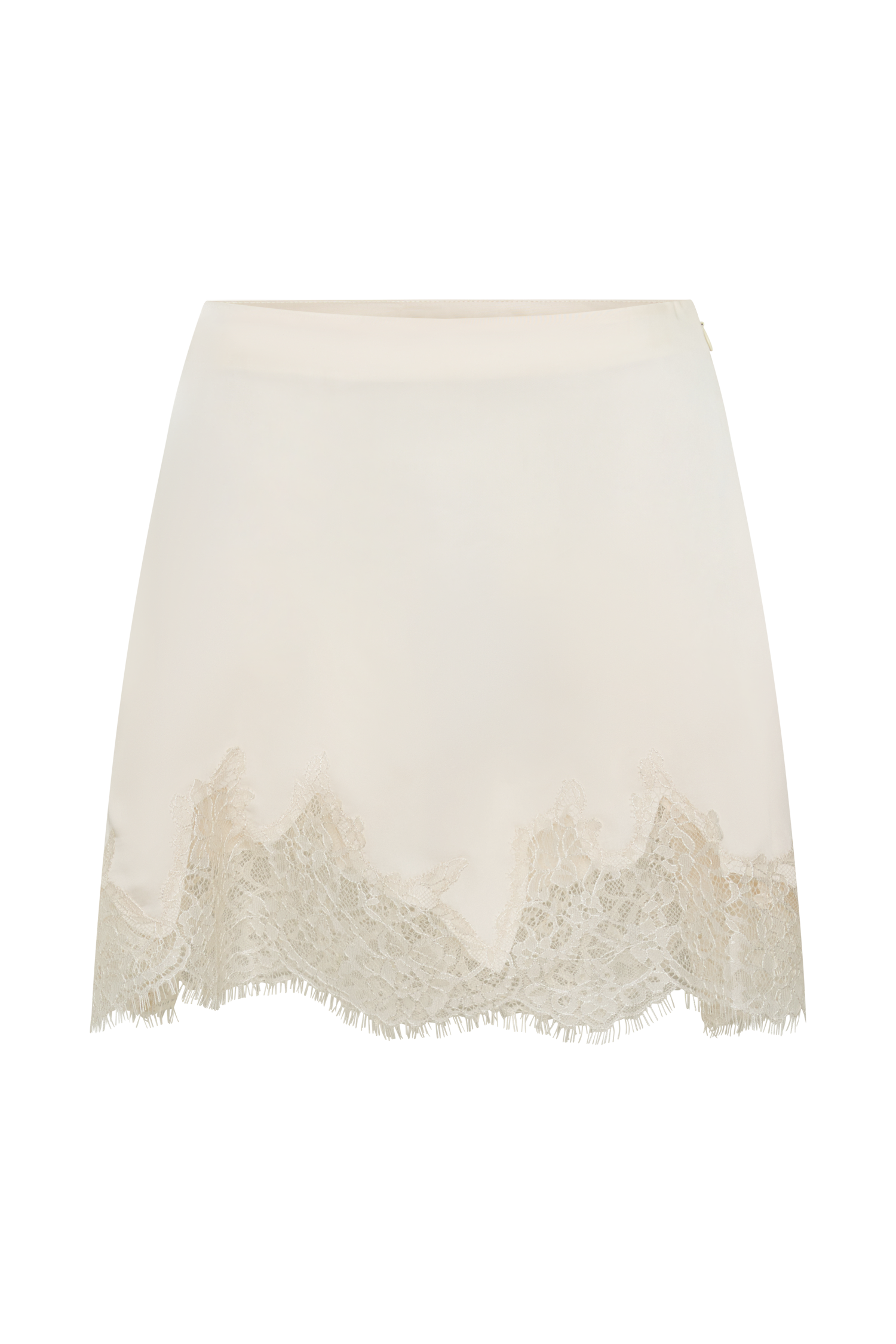 Nina Lace And Satin Mini Skirt - Ivory - Image 9