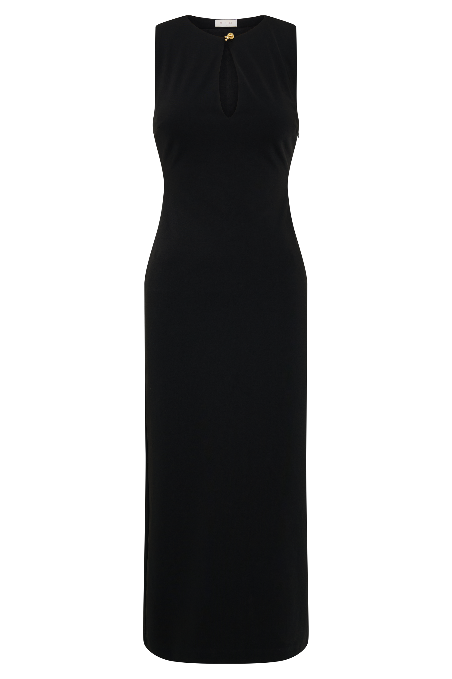 Norah Sleeveless Crepe Midi Dress - Black - Image 6