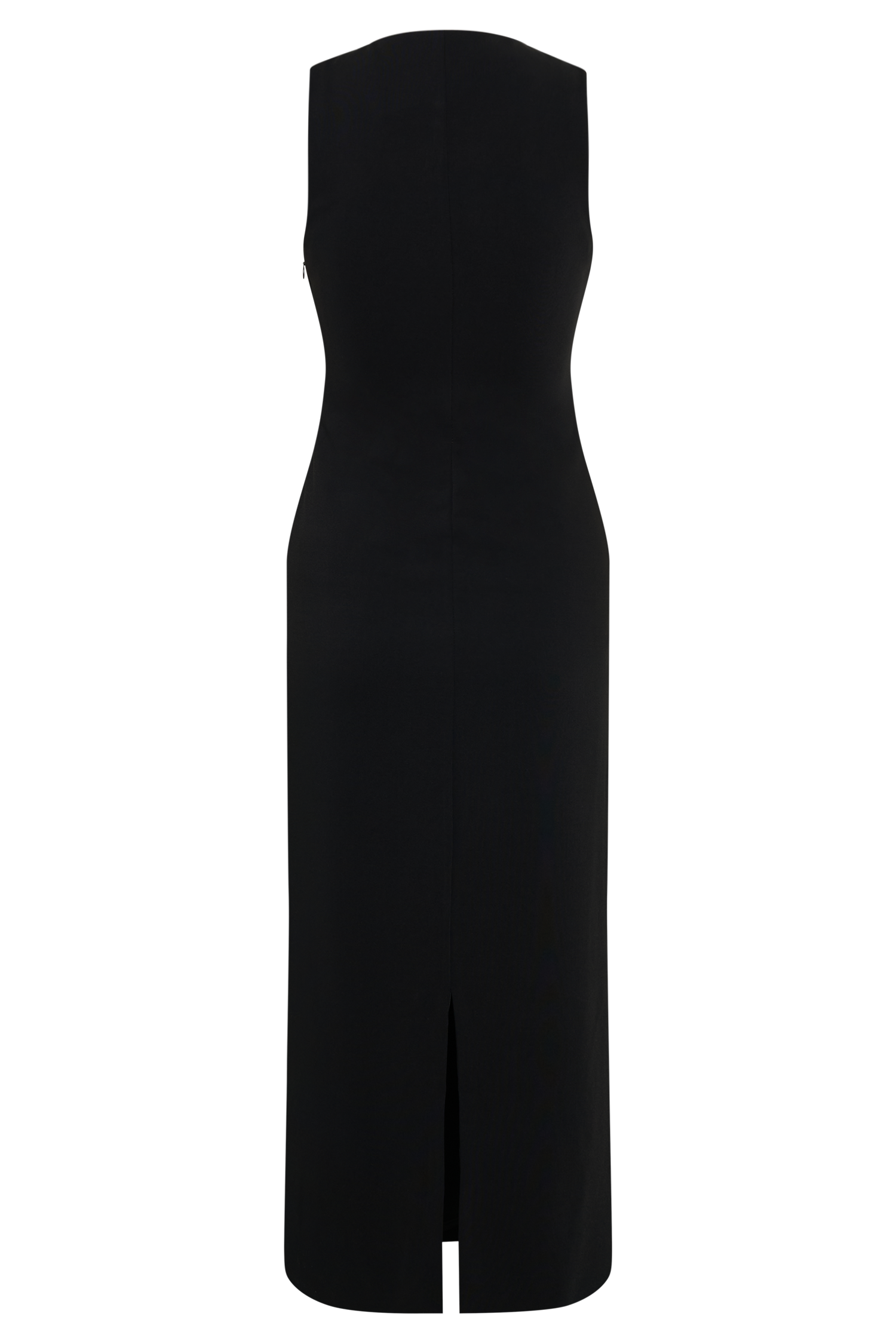 Norah Sleeveless Crepe Midi Dress - Black - Image 5