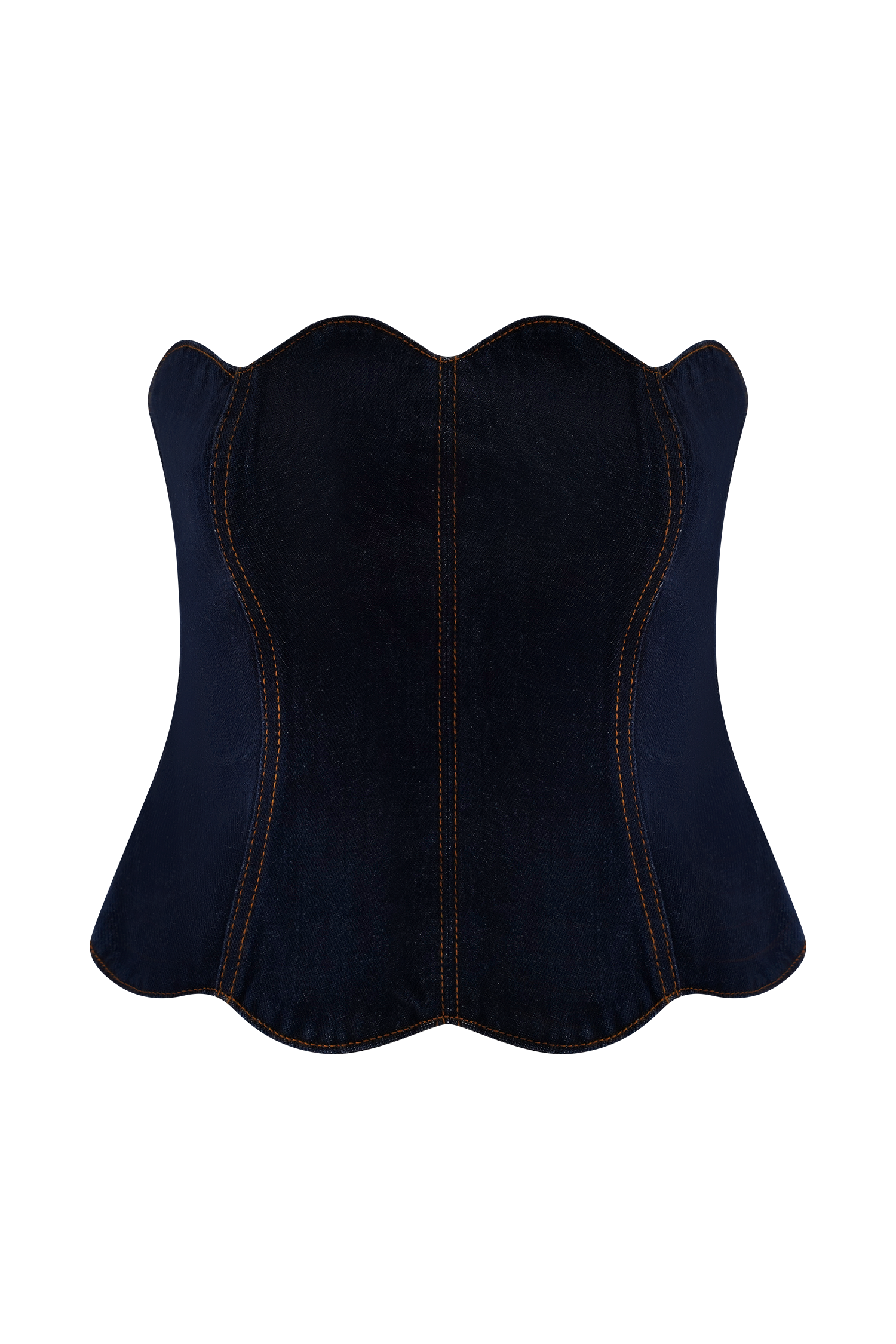 Oakley Strapless Scallop Denim Top - Indigo Blue - Image 5