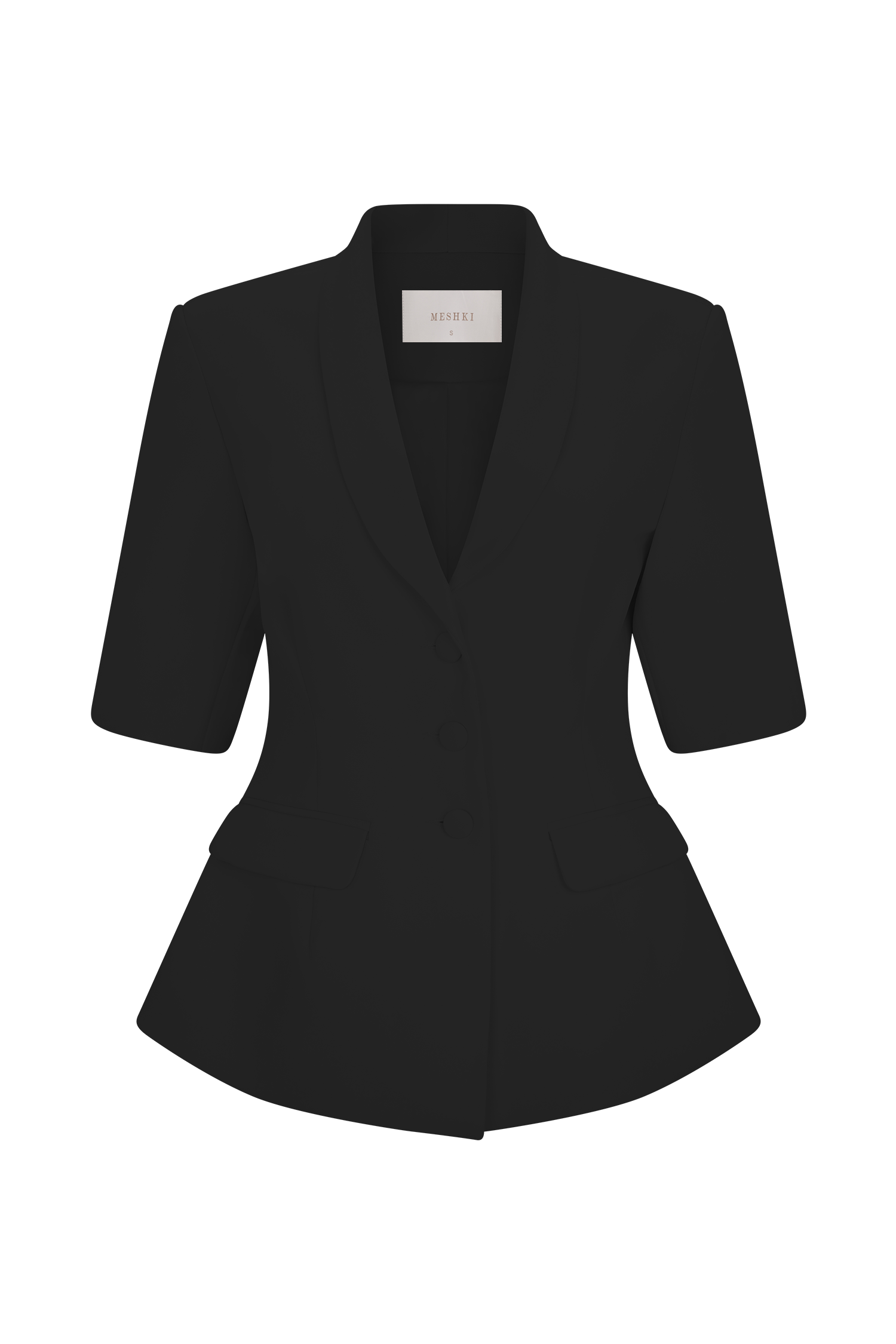 Opal Puff Sleeve Suiting Top - Black - Image 9