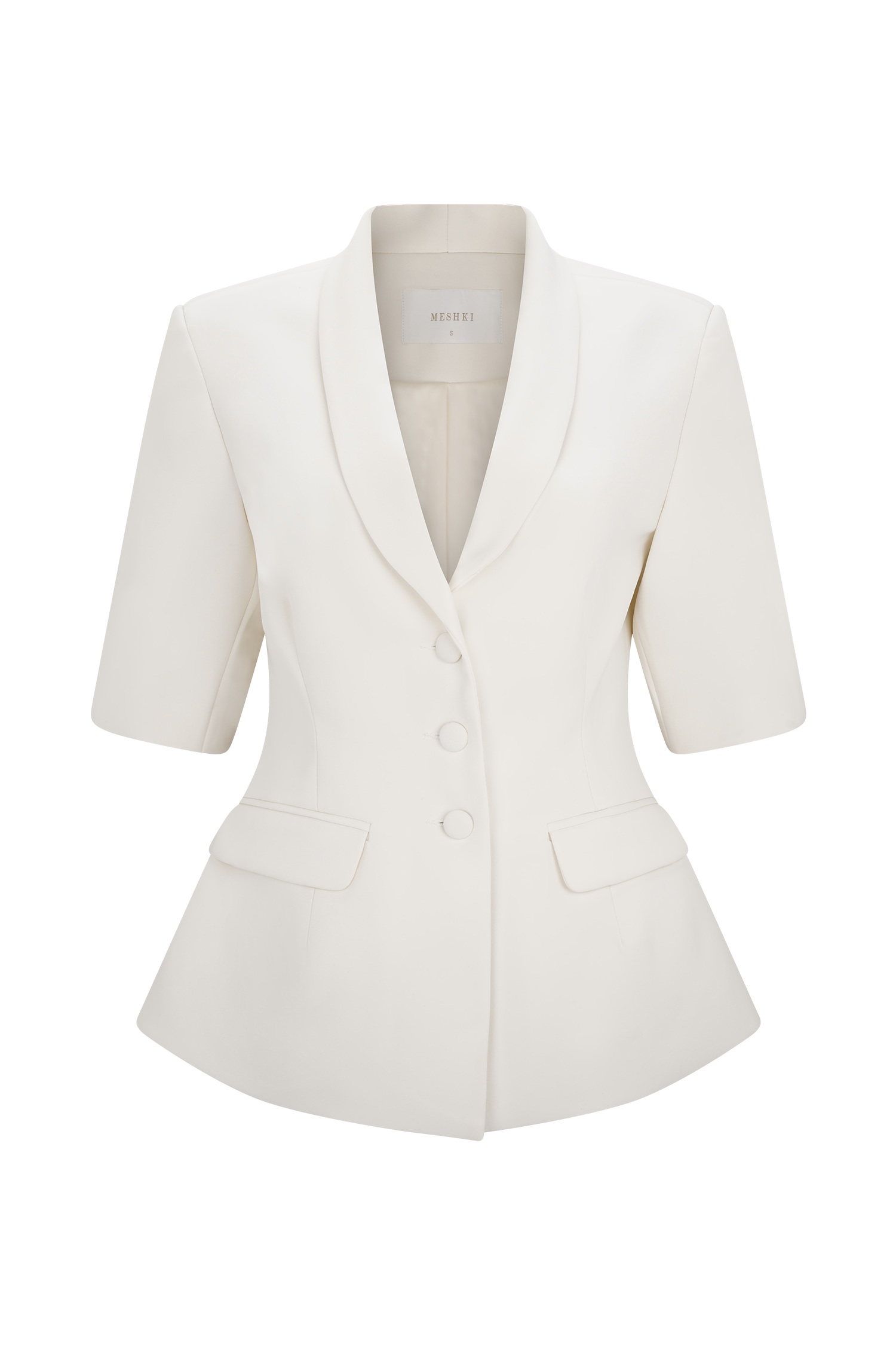 Opal Puff Sleeve Suiting Top - Ivory - Image 7