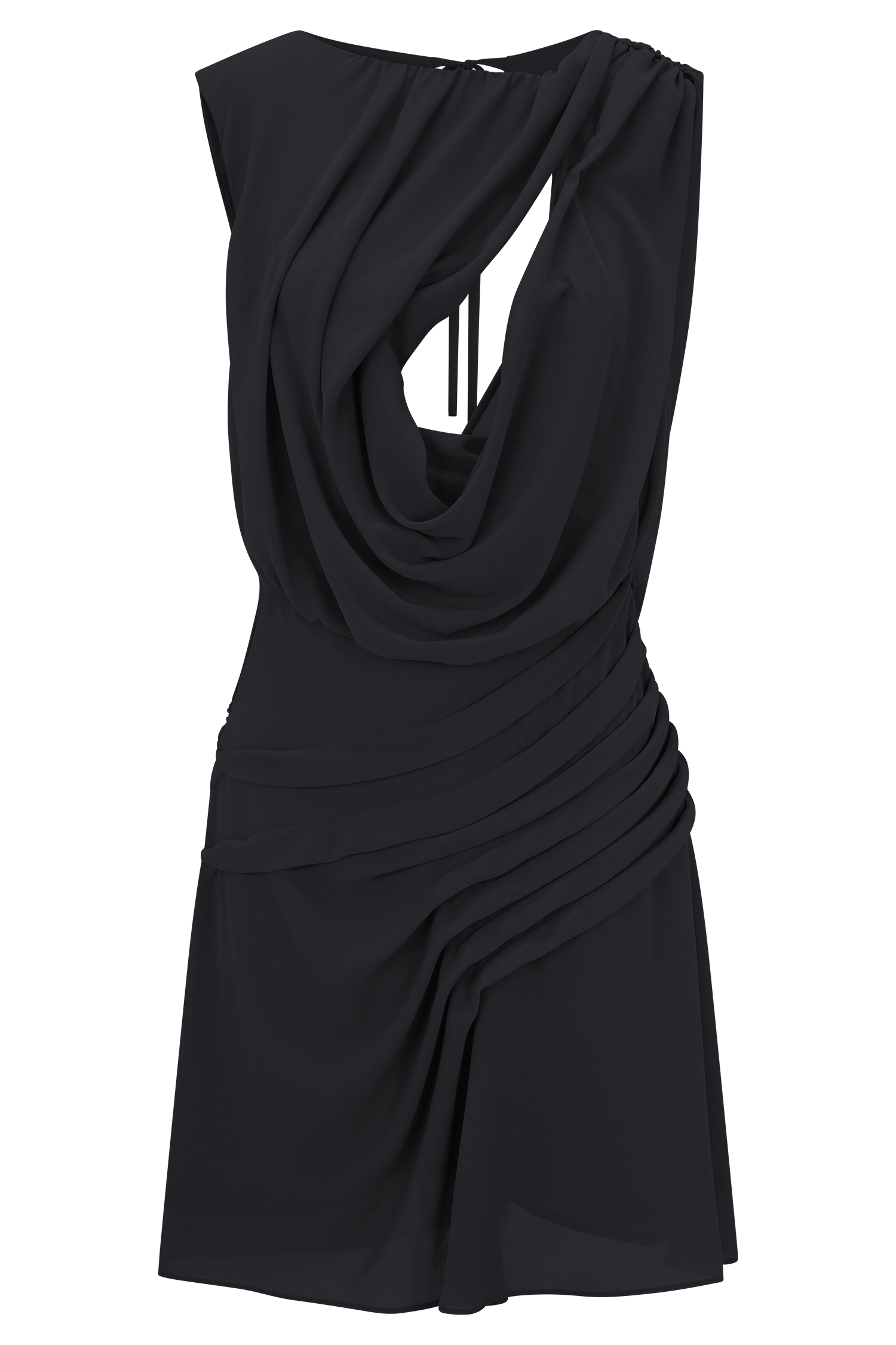 Oria Chiffon Mini Dress - Black - Image 9