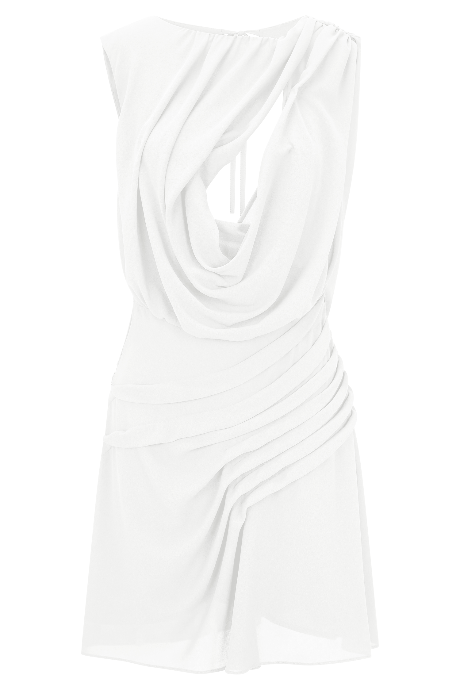 Oria Chiffon Mini Dress - White - Image 9
