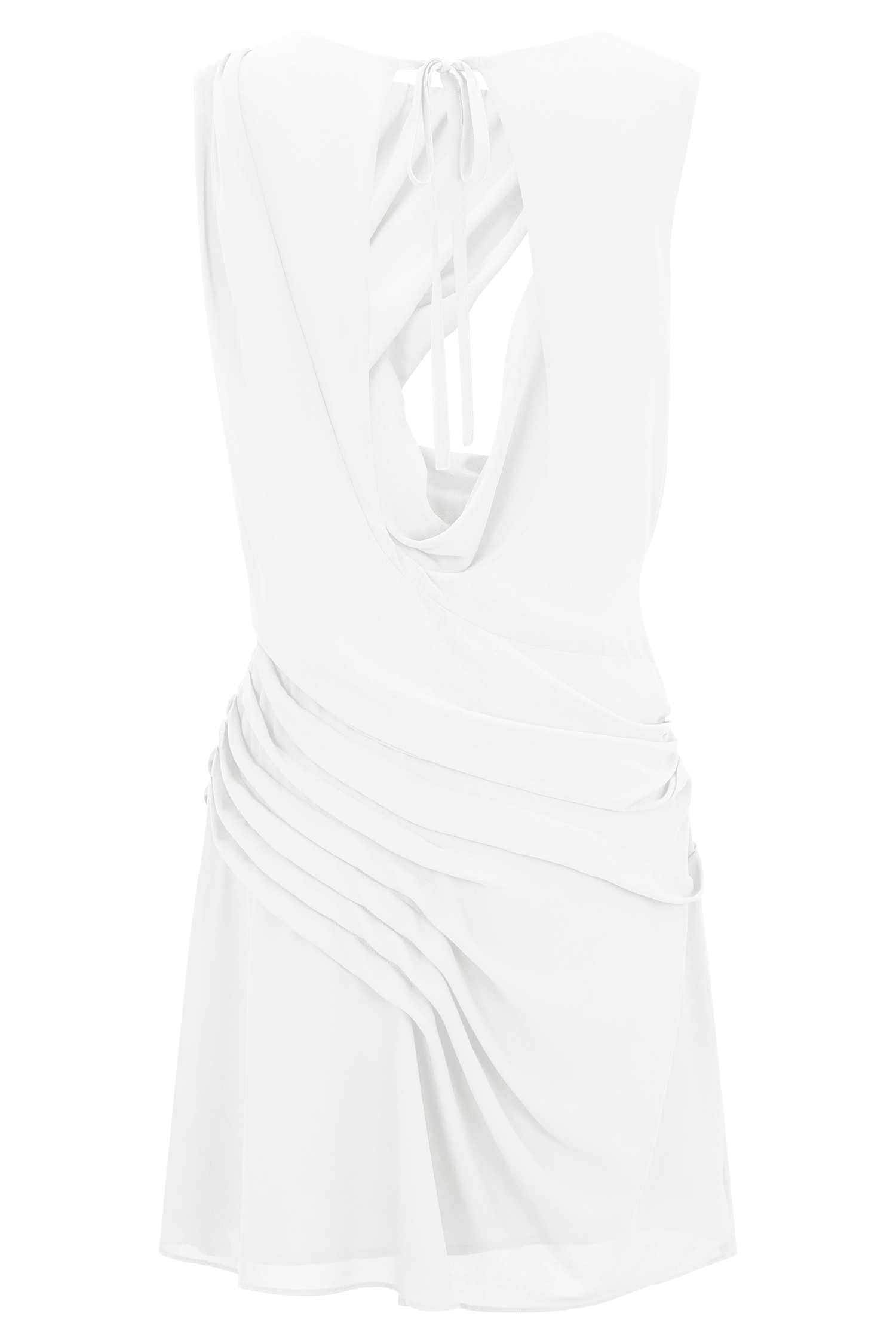 Oria Chiffon Mini Dress - White - Image 8