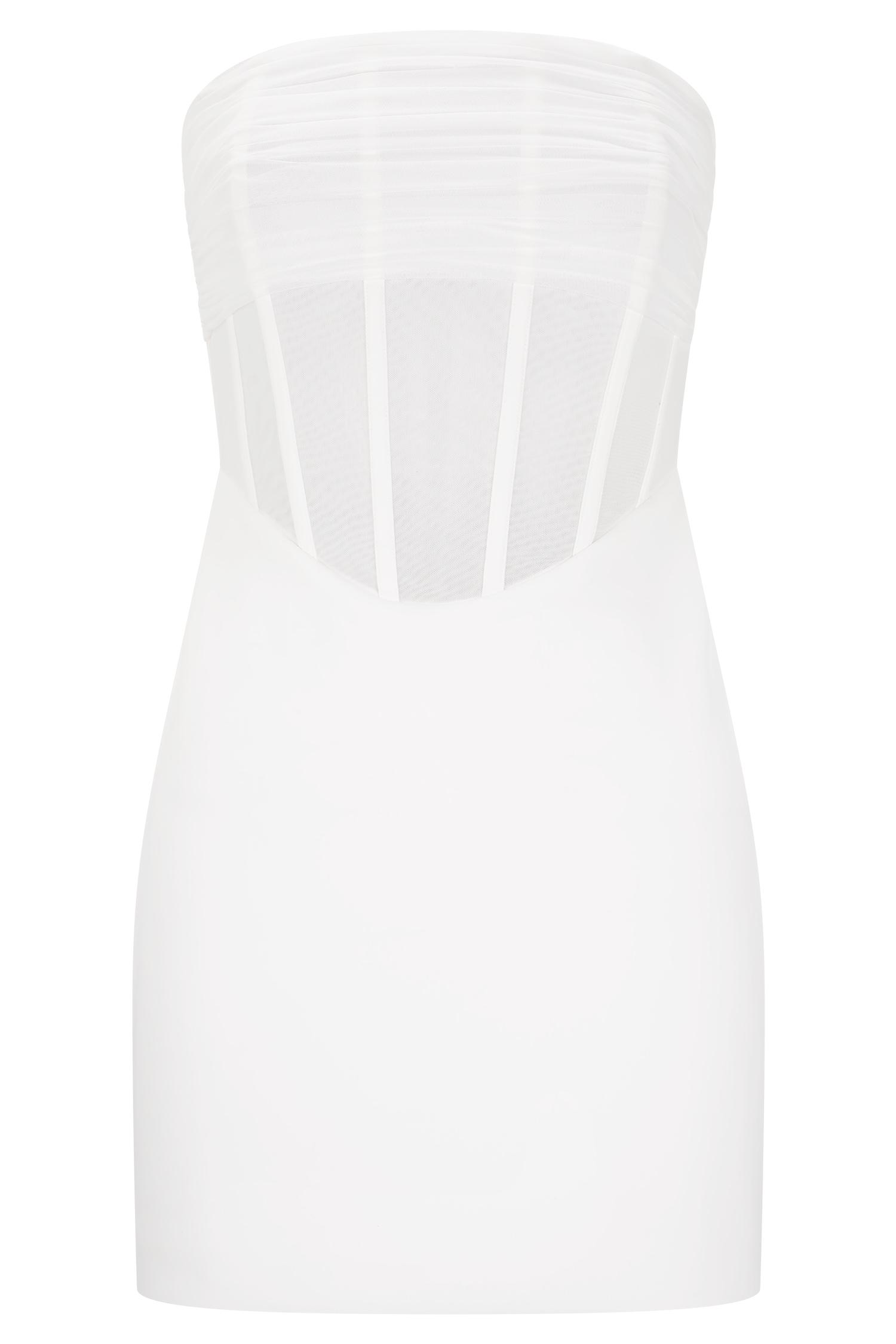 Palmer Mesh Corset Mini Dress - Ivory - Image 9