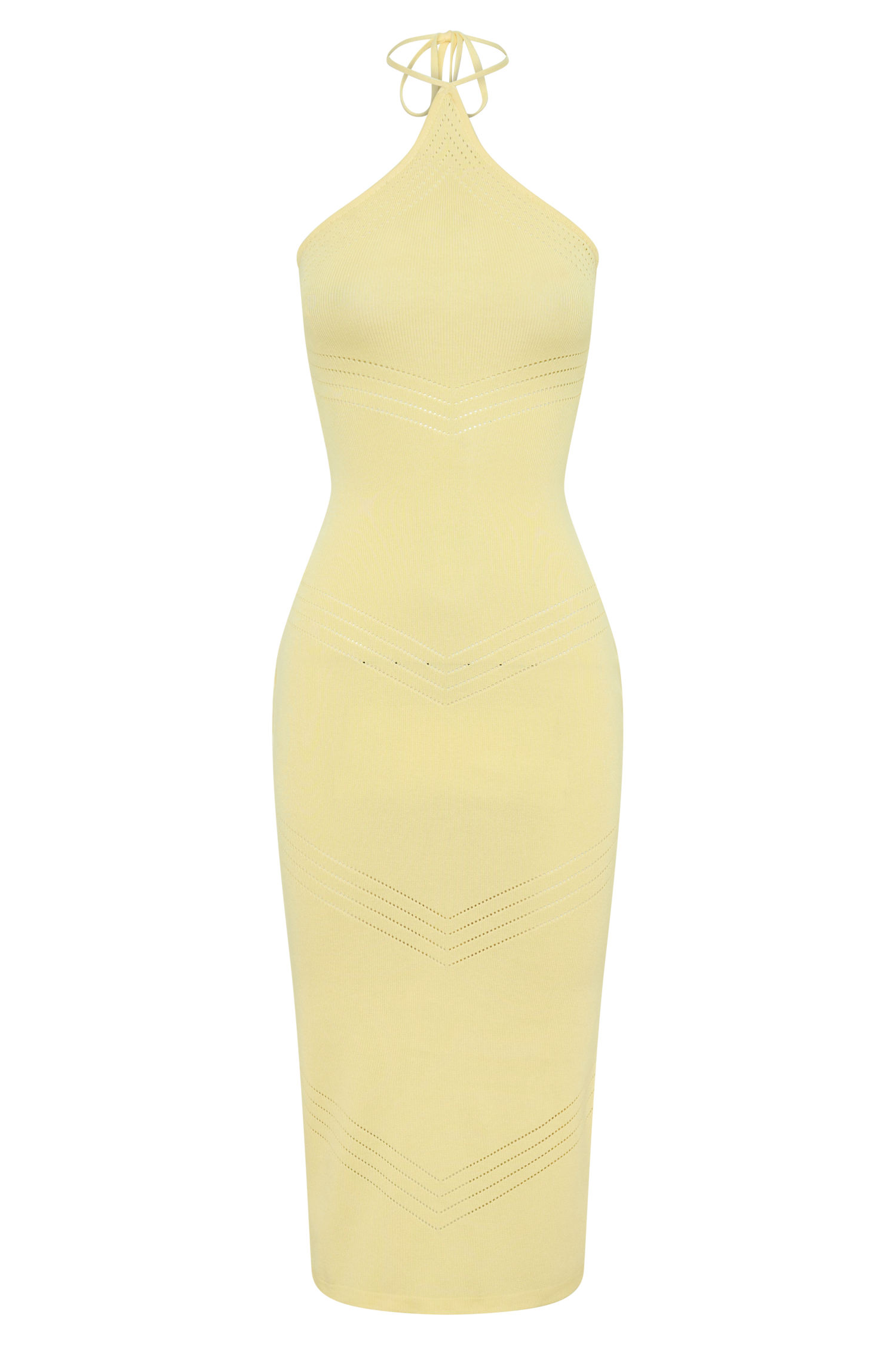 Penny Pointelle Midi Dress - Lemon - Image 8