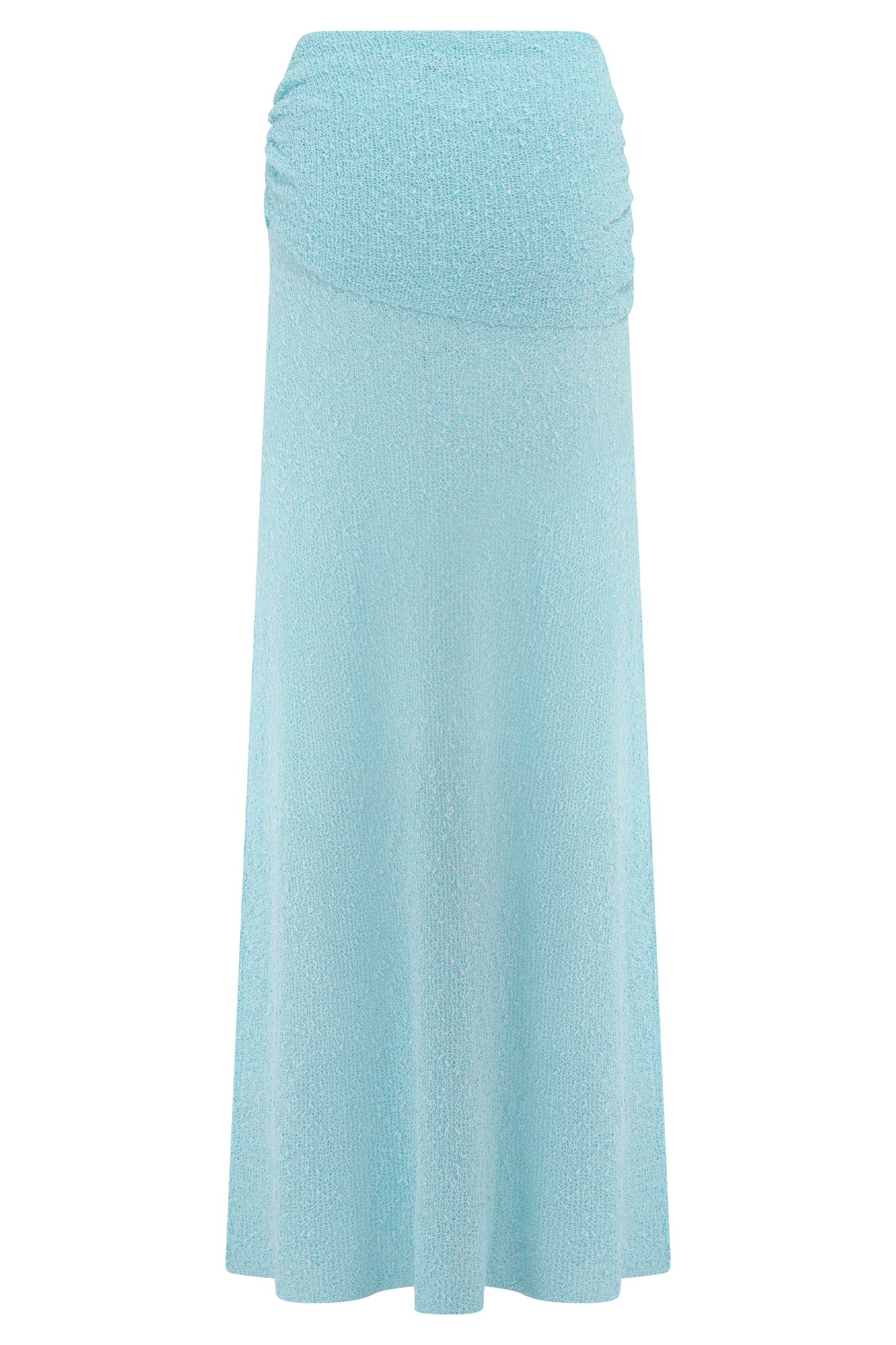 Petra Ruched Knit Maxi Skirt - Light Blue - Image 9