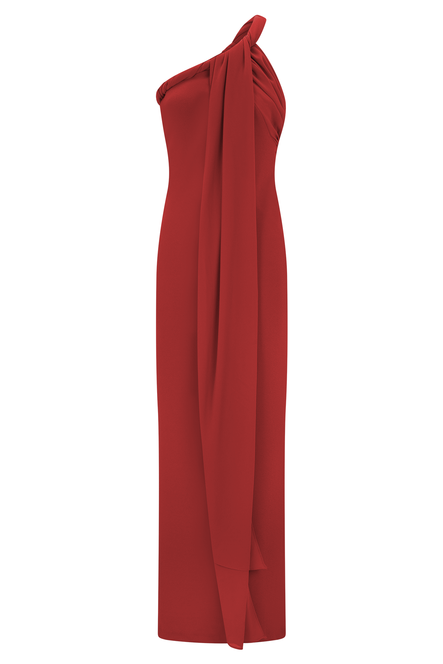 Philippa Knotted Crepe Maxi Dress - Ruby - Image 11