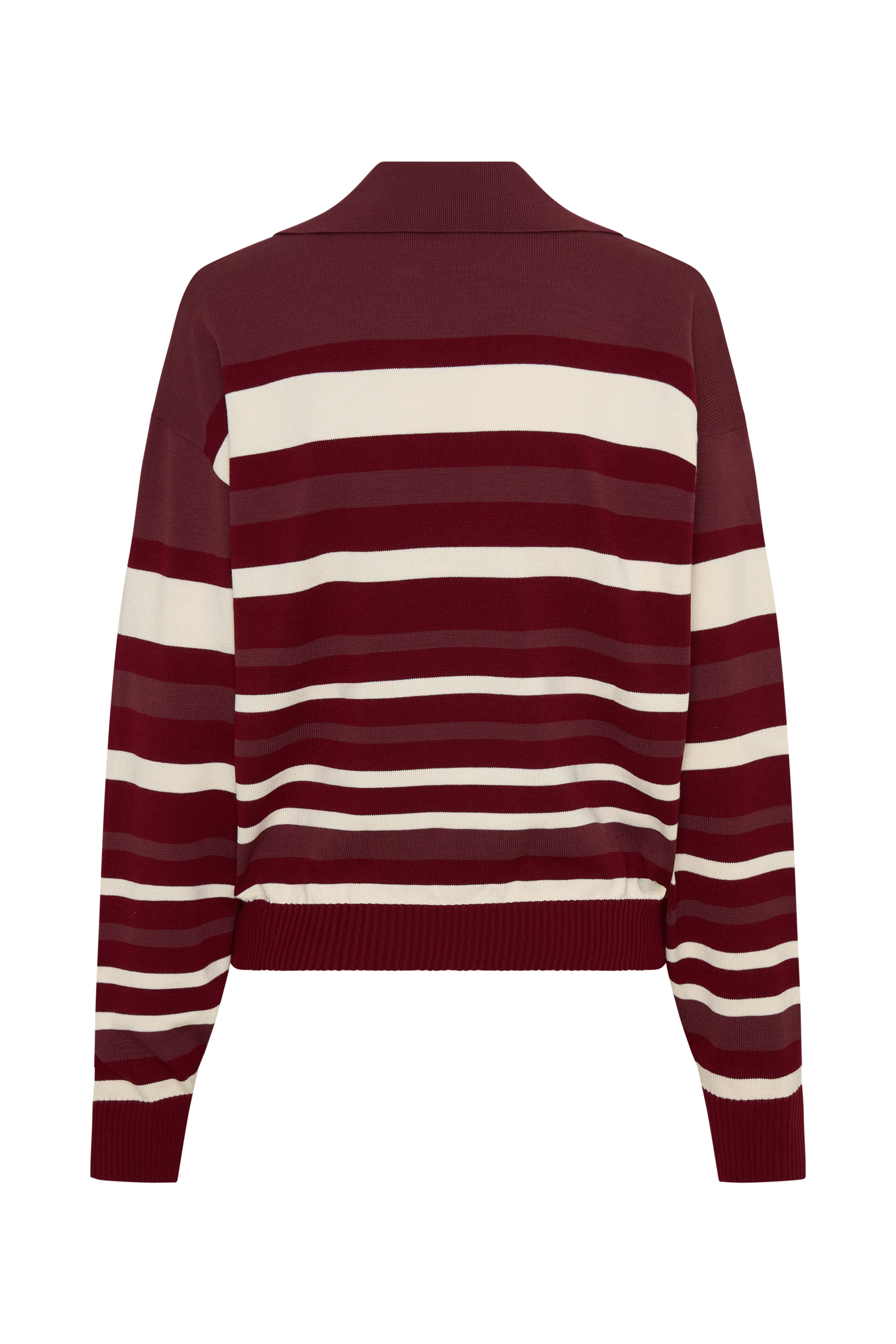 Philly Stripe Long Sleeve Knit Jumper - Burgundy/Cream - Image 11