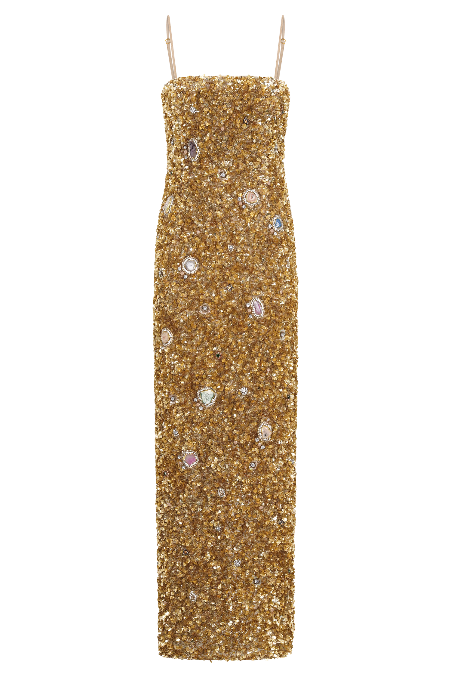 Porter Hand Beaded Midi Dress - Gold - Image 11