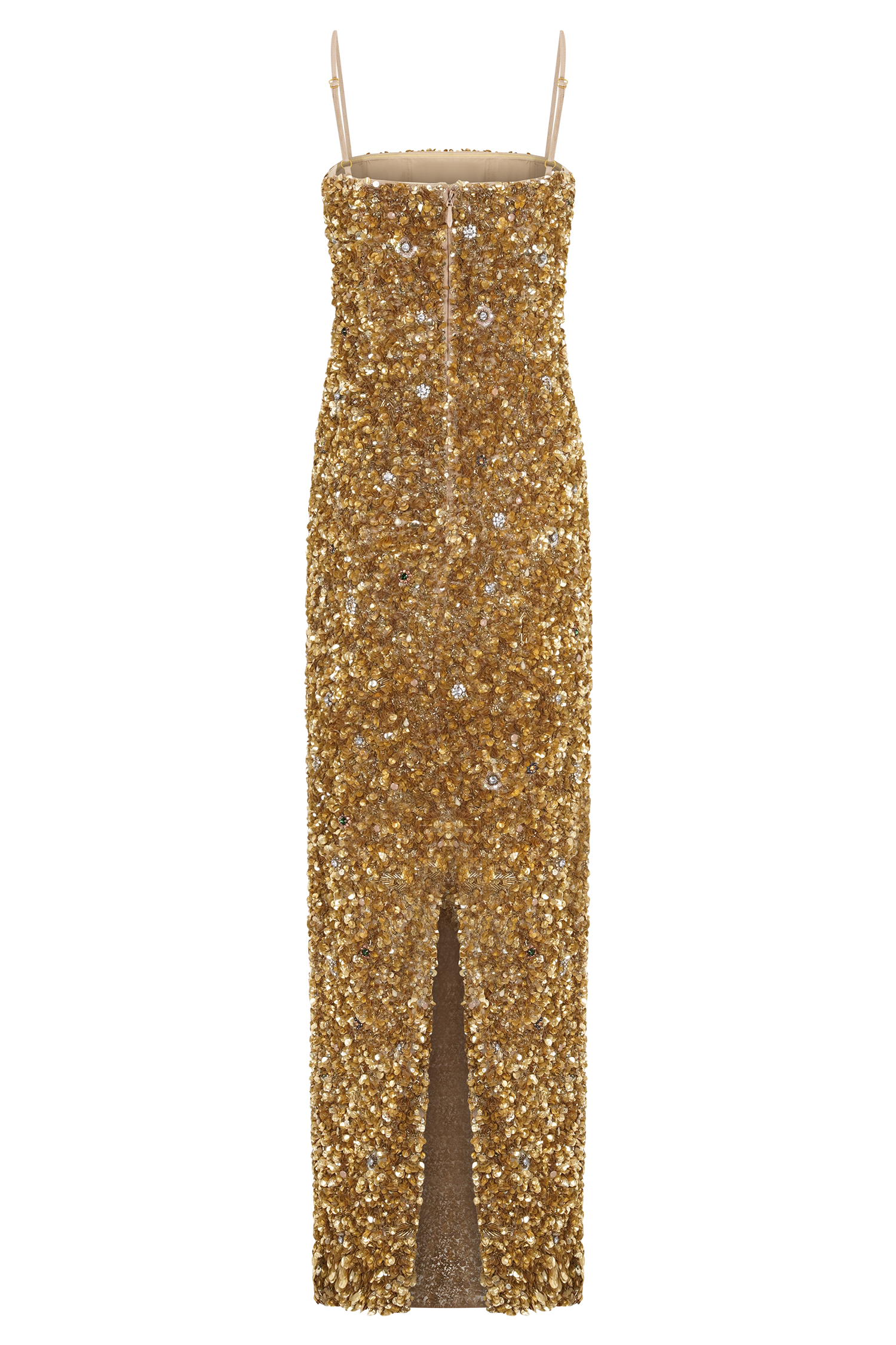 Porter Hand Beaded Midi Dress - Gold - Image 10