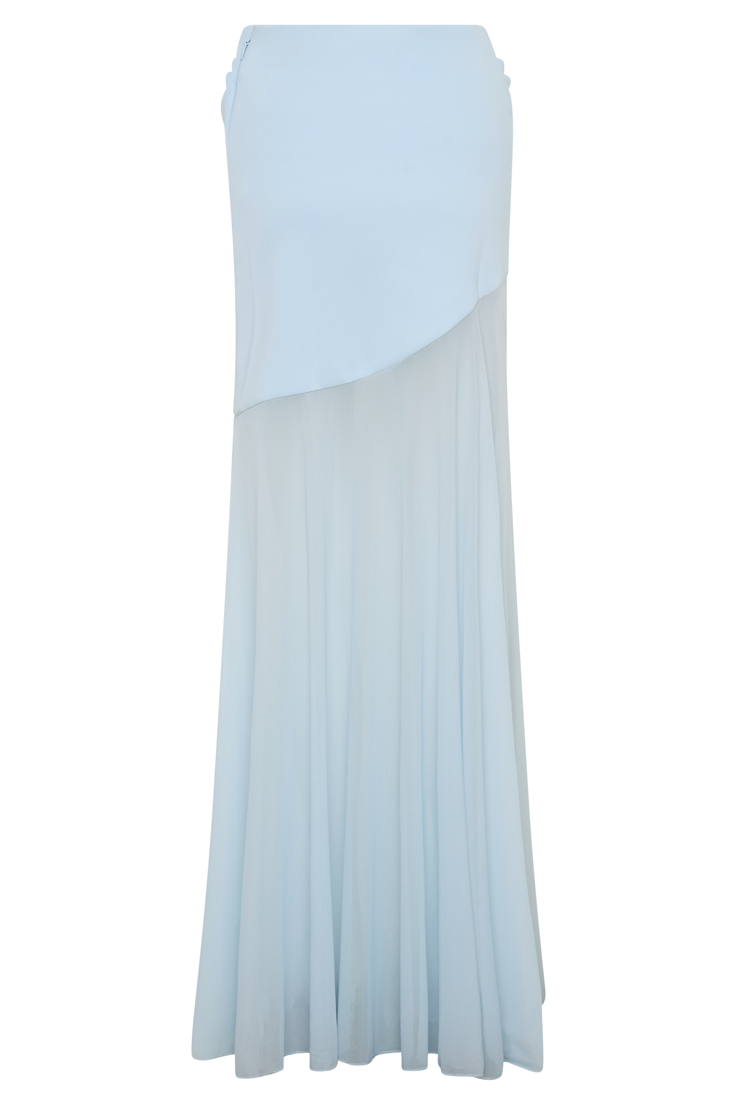 Portia Scuba And Mesh Maxi Skirt - Pale Blue - Image 8