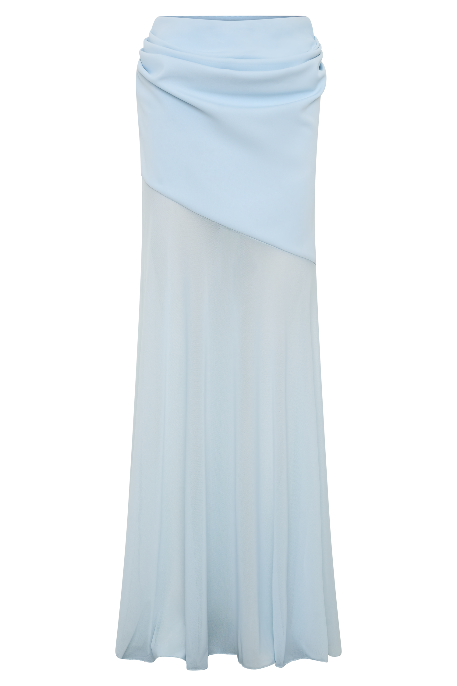 Portia Scuba And Mesh Maxi Skirt - Pale Blue - Image 9