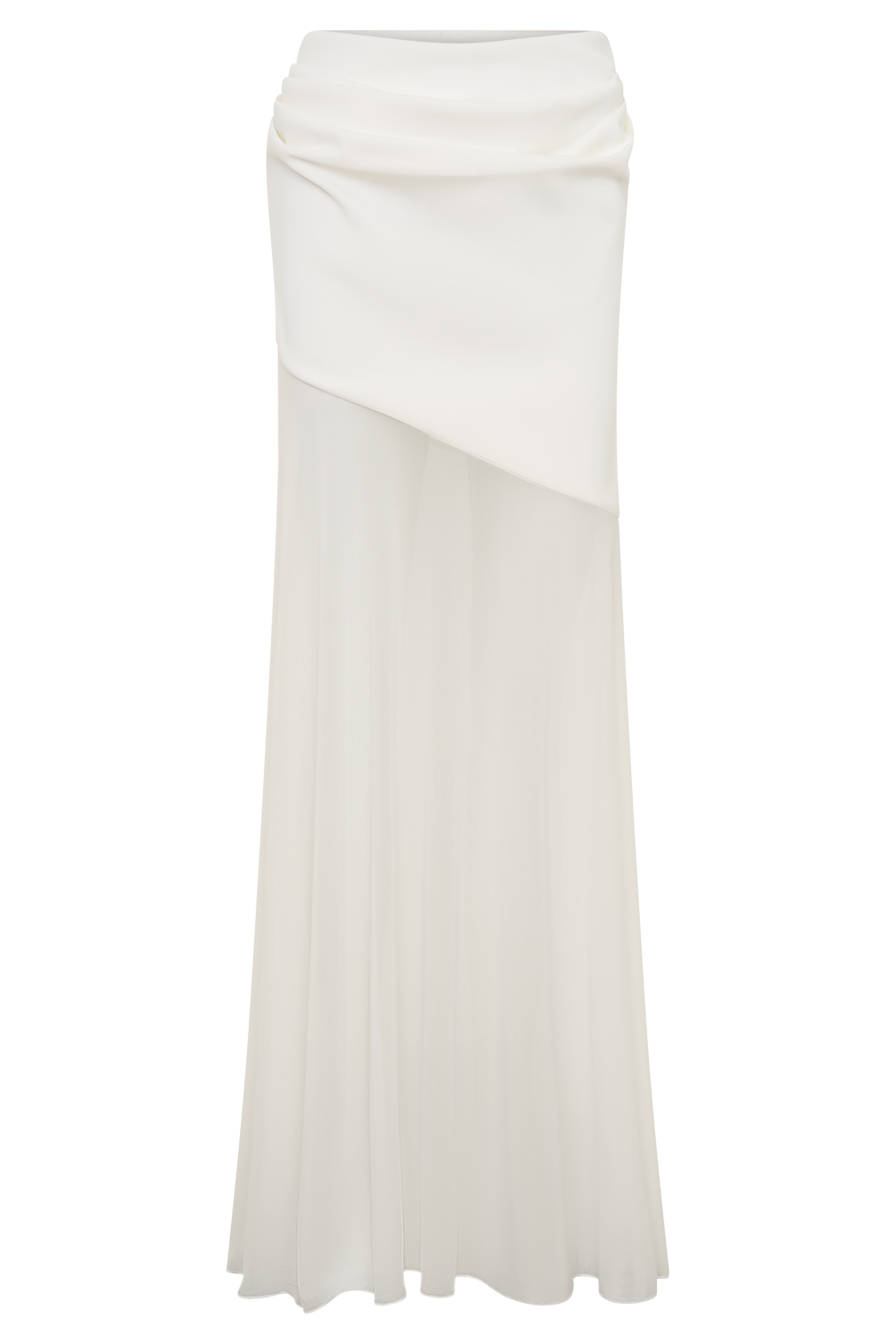 Portia Scuba And Mesh Maxi Skirt - White - Image 9