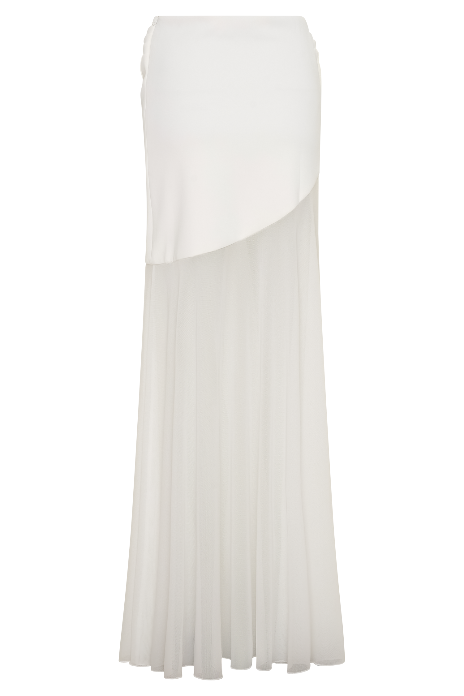 Portia Scuba And Mesh Maxi Skirt - White - Image 8