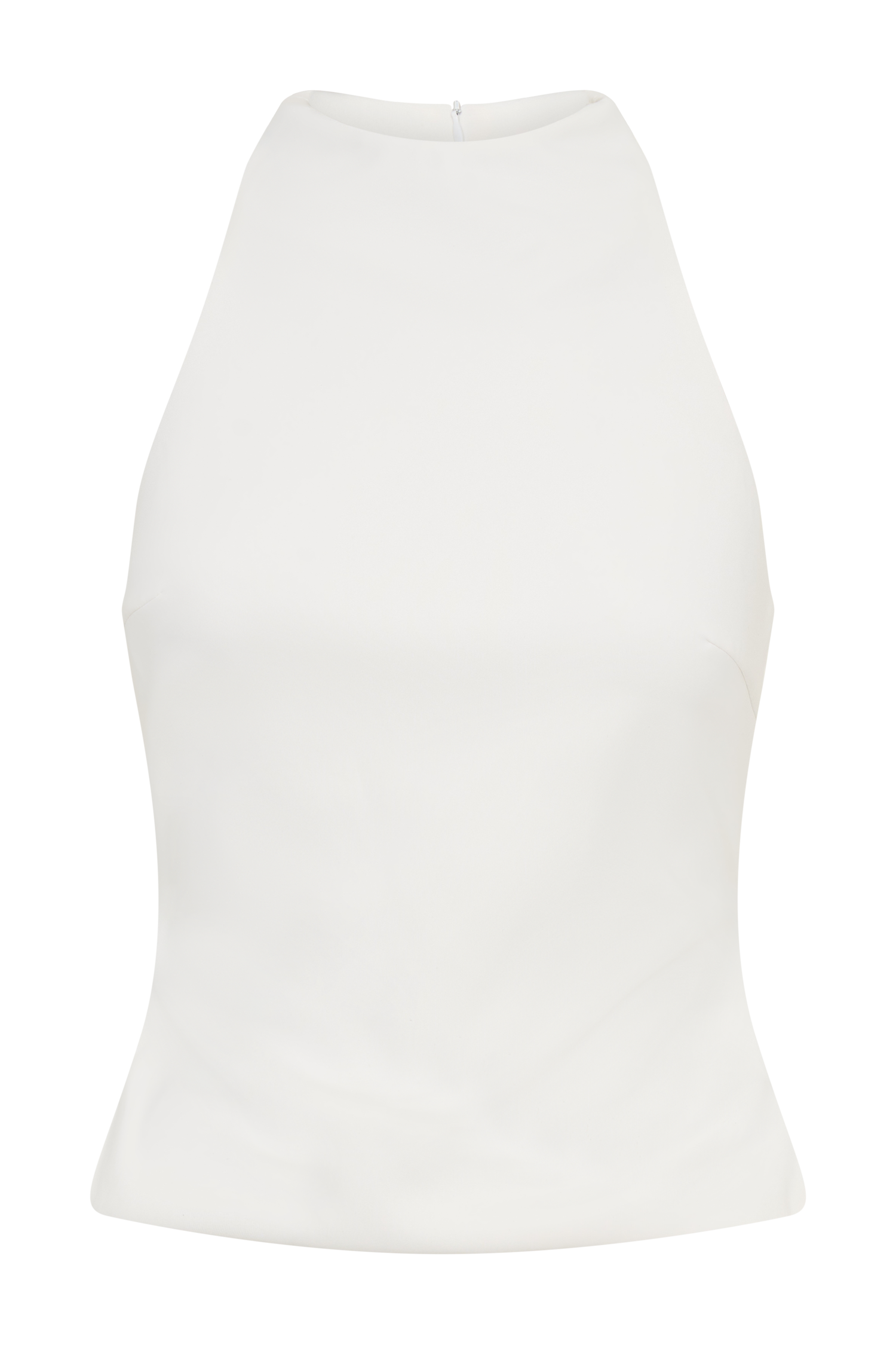 Portia Scuba Sleeveless Top - White - Image 9