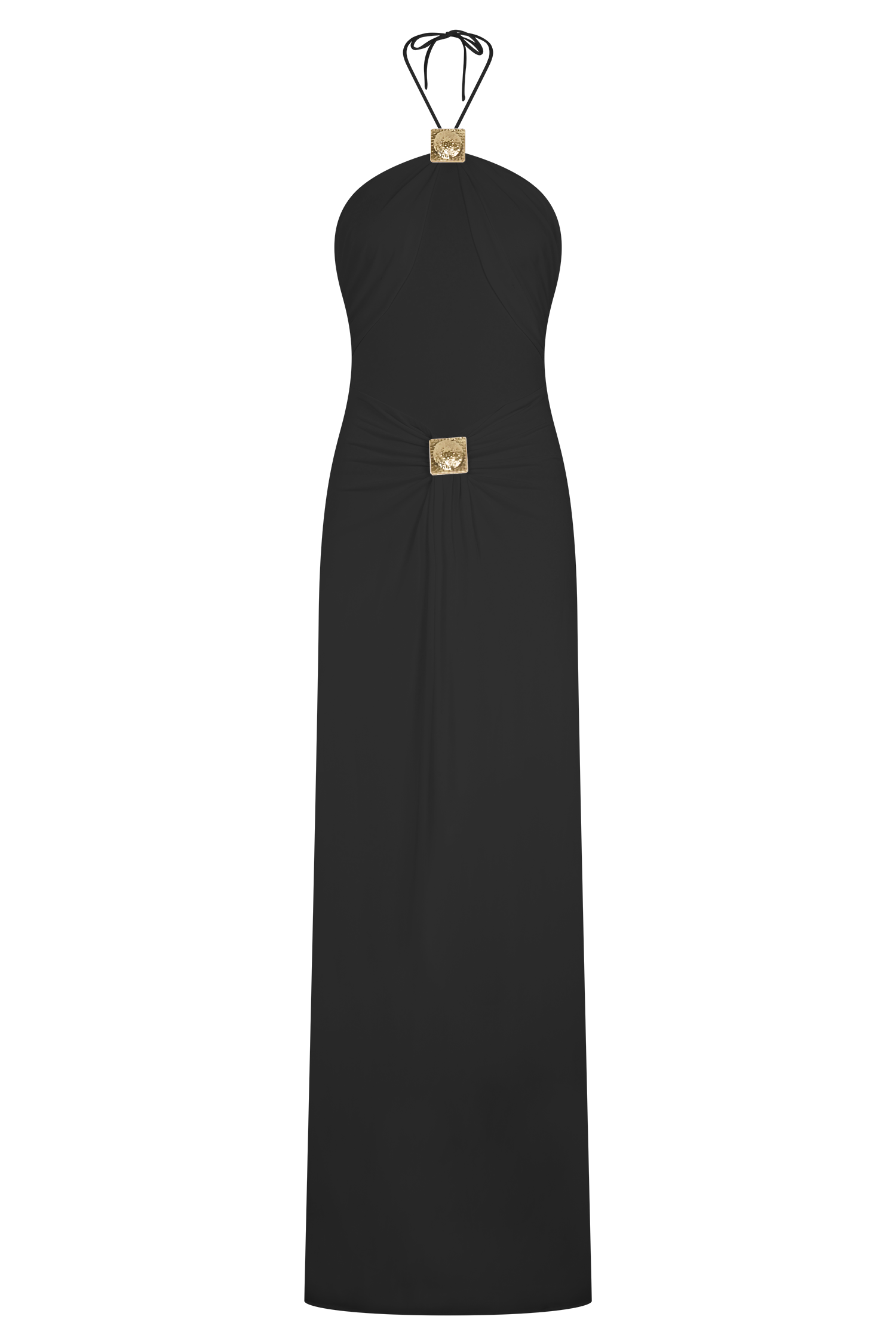 Quincy Halter Maxi Dress With Hardware - Black - Image 7