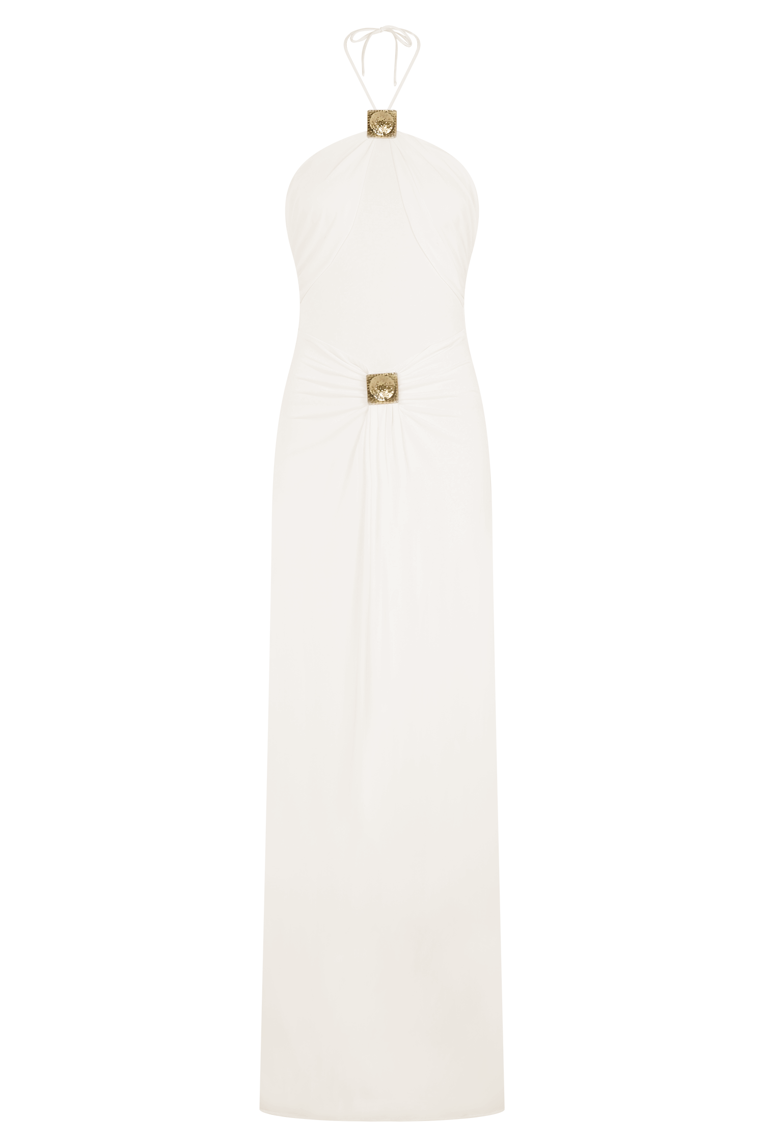 Quincy Halter Maxi Dress With Hardware - Ivory - Image 6