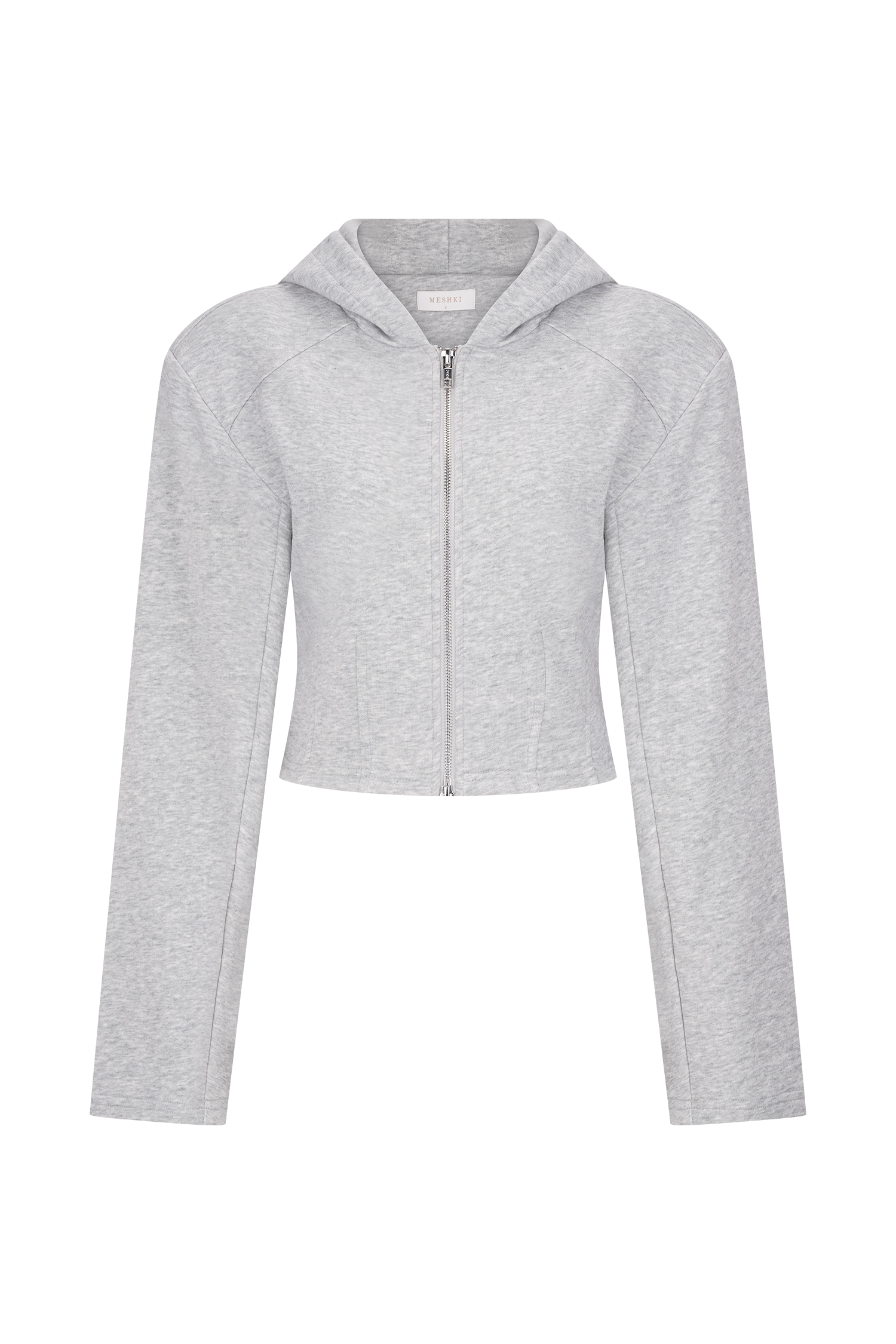Quinn Zip Up Hoodie - Light Grey Marle - Image 7