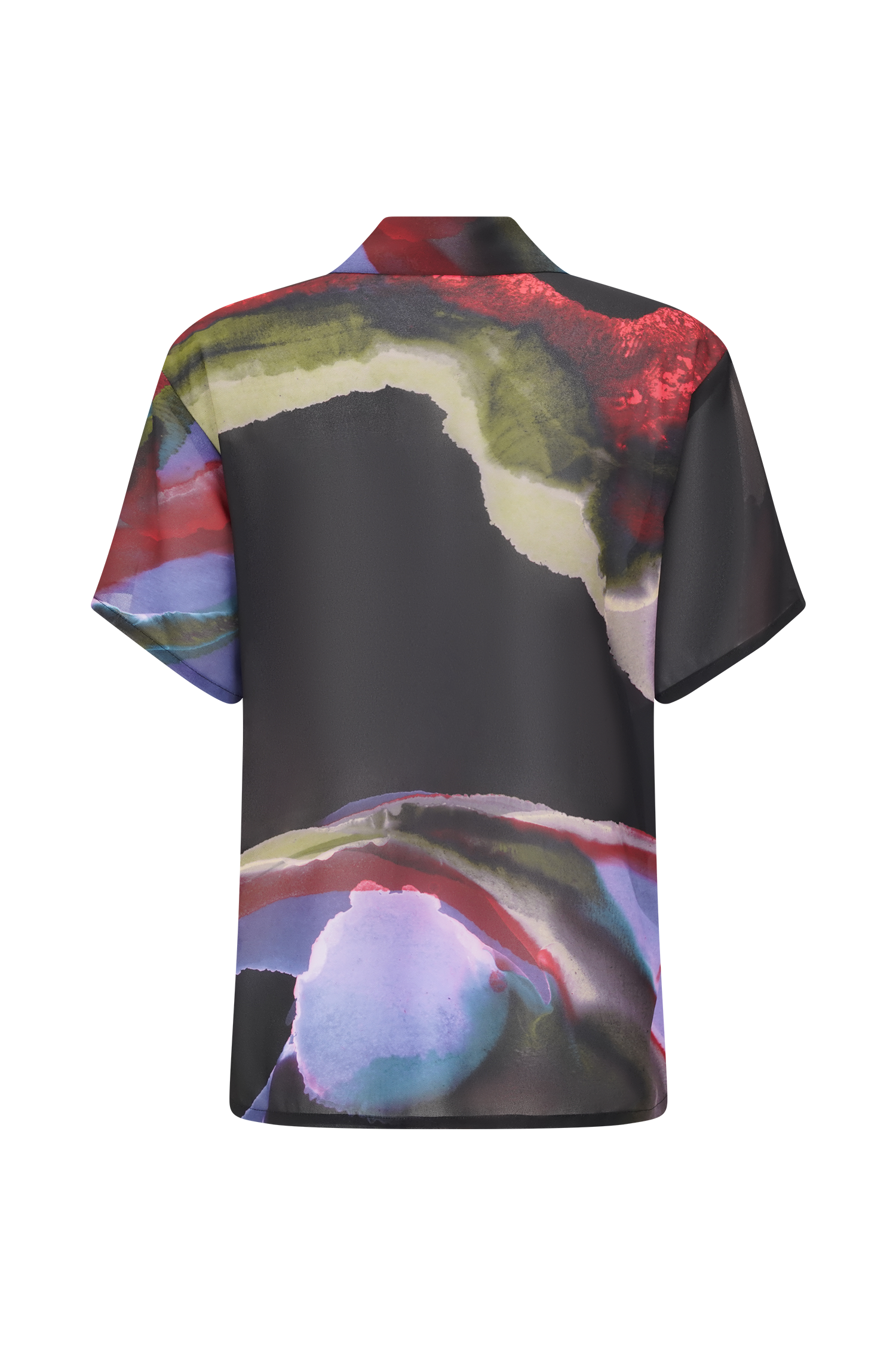 Rachel Chiffon Short Sleeve Shirt - Multi Fluid Reverie Print - Image 8