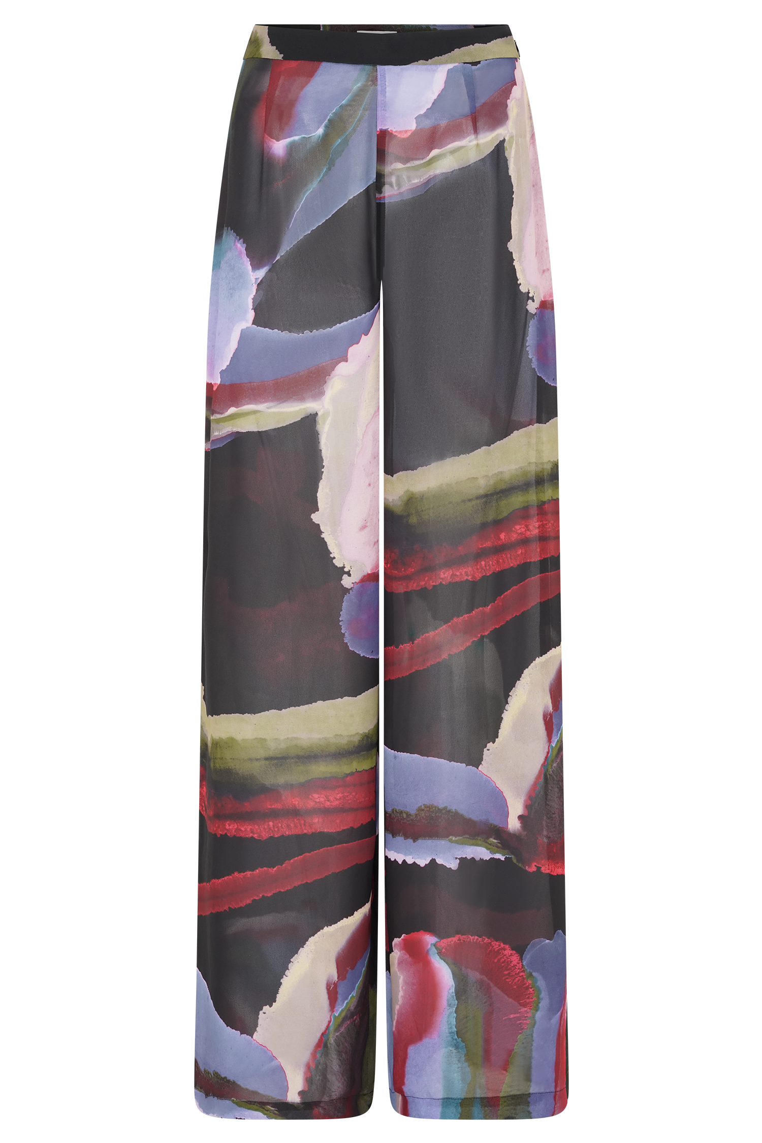 Rachel Chiffon Straight Leg Pants - Multi Fluid Reverie Print - Image 9