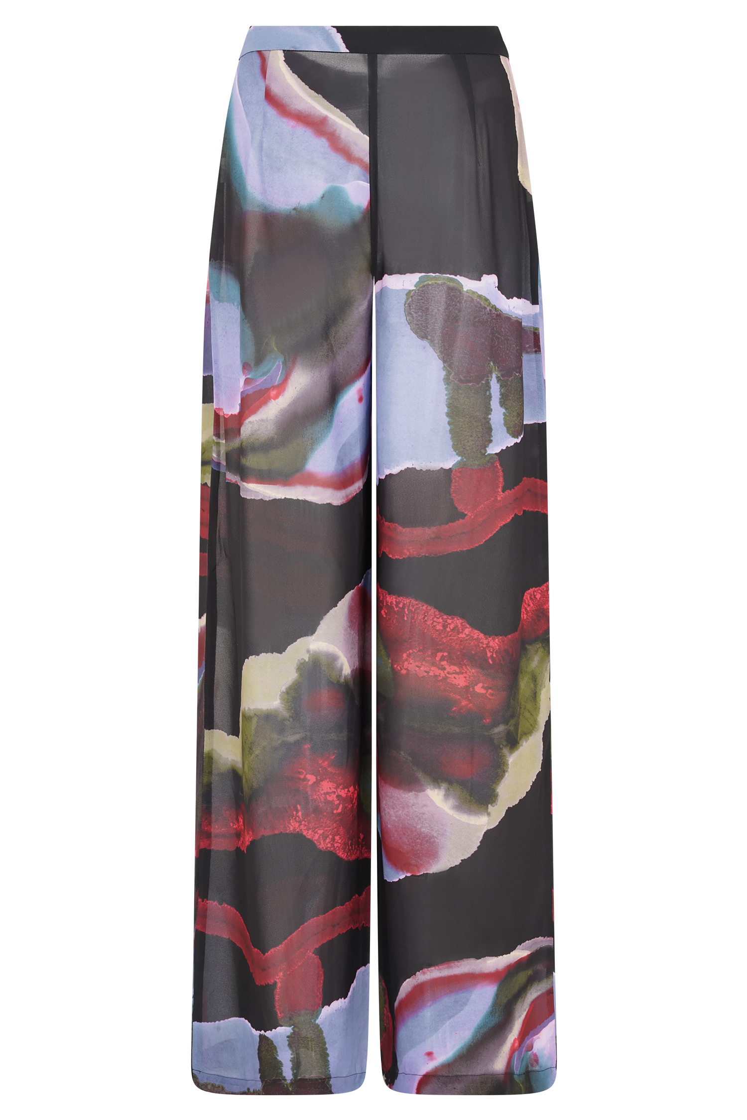 Rachel Chiffon Straight Leg Pants - Multi Fluid Reverie Print - Image 8