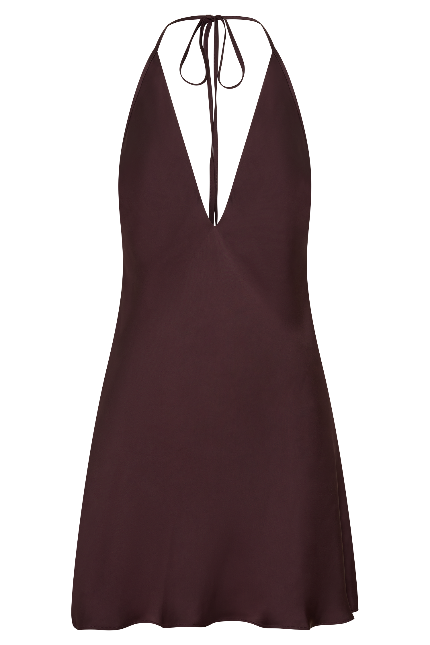 Regina Halter Lace And Satin Mini Dress - Chocolate - Image 9