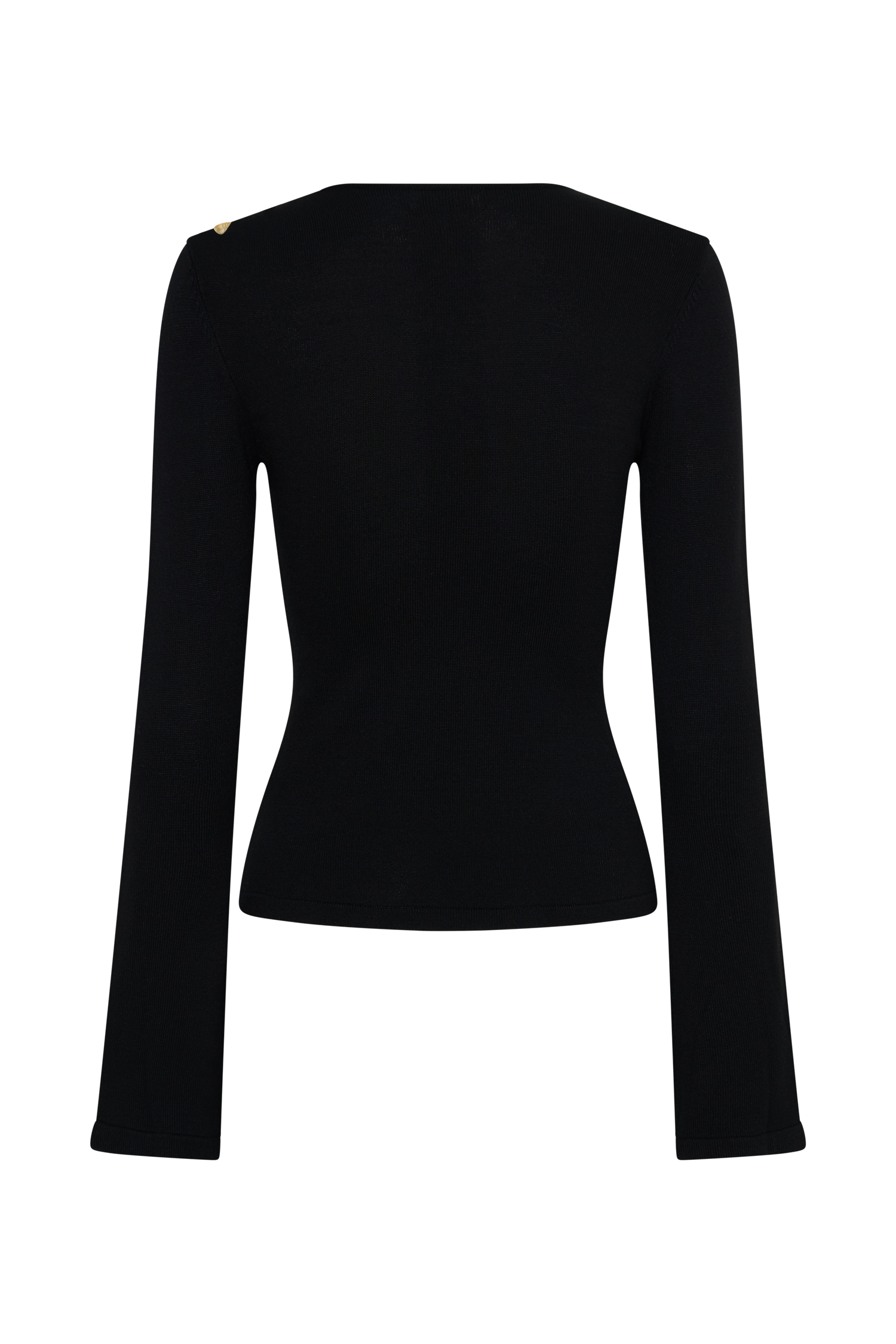 Ricky Knit Long Sleeve Longline Top - Black - Image 7