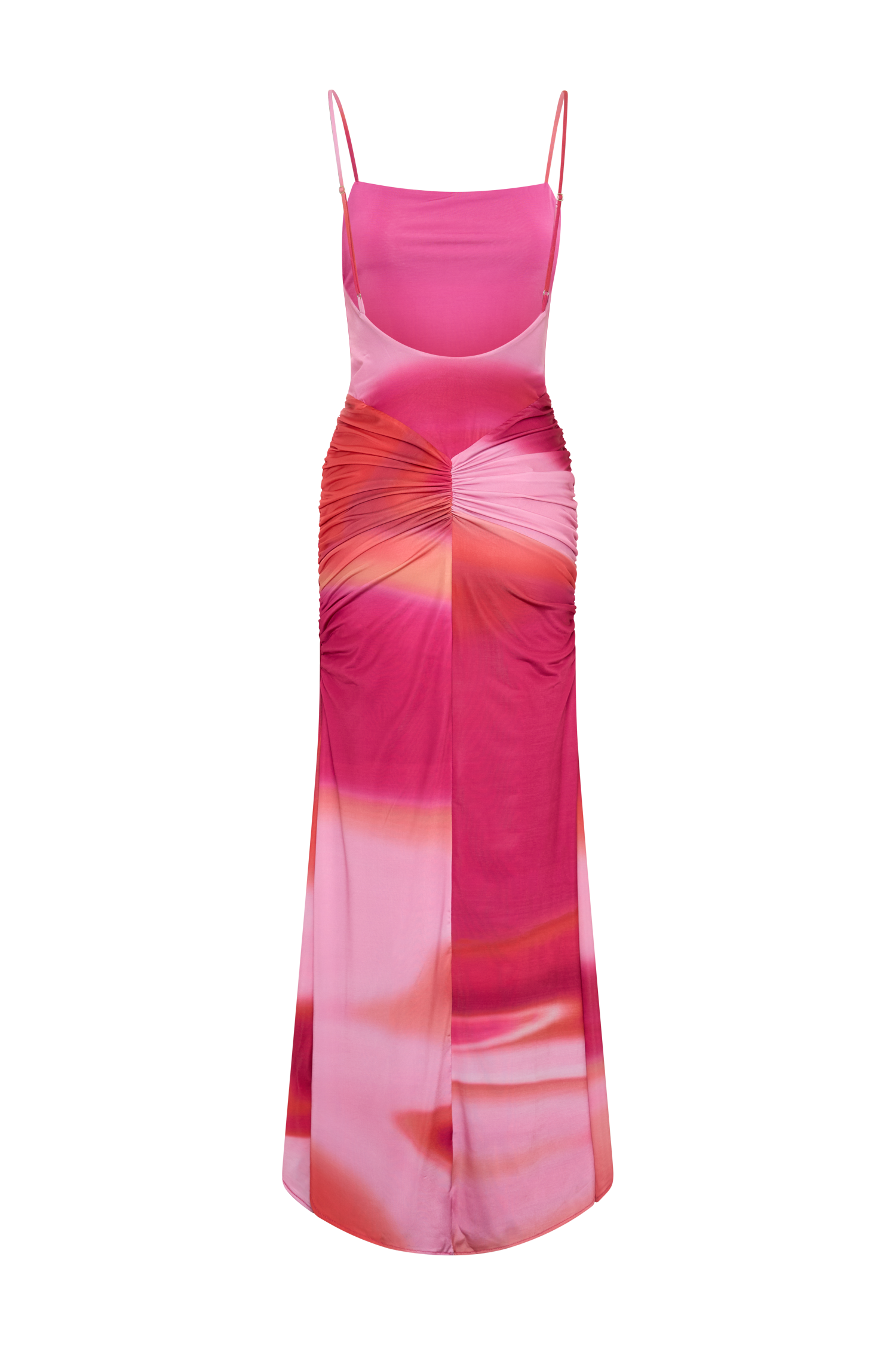 Roisin Slinky Maxi Dress - Pink Sunset Print - Image 6