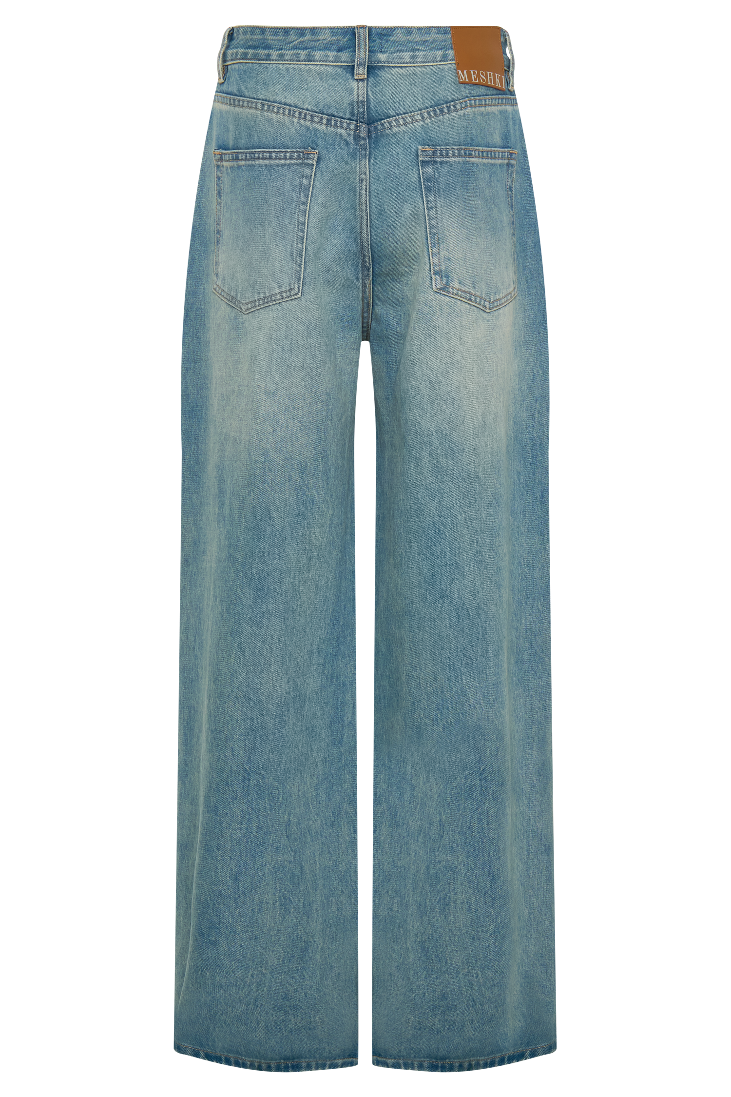 Romi Mid Rise Wide Leg Jeans - Faded Mid Blue - Image 8
